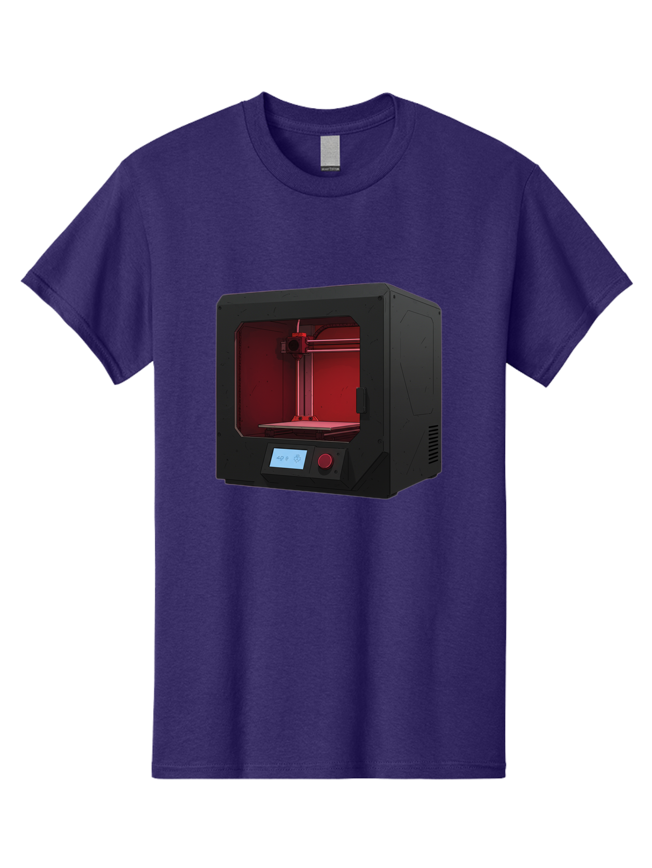 3D-Printer-12 Men'S Graphic Tee, 100% Cotton, Comfortable Casual Summer Wear, Machine Washable, 3D Printing Technology, Additive Manufacturing, Red Lit Interior, Digital Display, Control Panel, Futuristic Design, Precision Engineering, Baa005 25