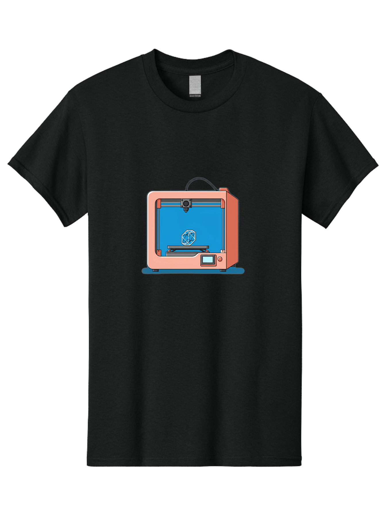 3D-Printer-13 Men'S Graphic Tee, 100% Cotton, Comfortable Casual Summer Wear, Machine Washable, 3D Printing Technology, Additive Manufacturing, Digital Fabrication, Prototype Development, Product Design, Geometric Object, 3D Modeling Baa006 9