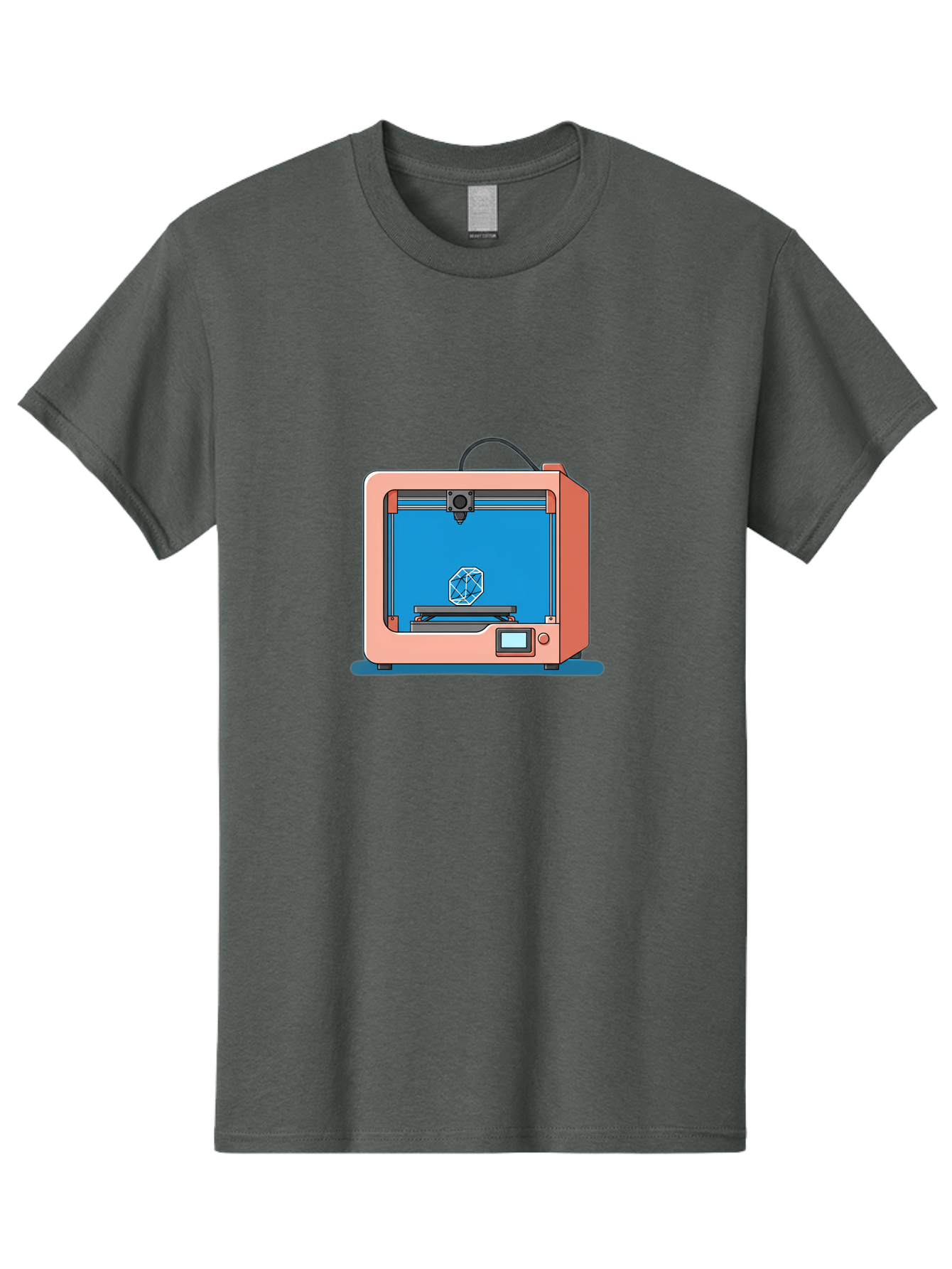 3D-Printer-13 Men'S Graphic Tee, 100% Cotton, Comfortable Casual Summer Wear, Machine Washable, 3D Printing Technology, Additive Manufacturing, Digital Fabrication, Prototype Development, Product Design, Geometric Object, 3D Modeling Baa006 17