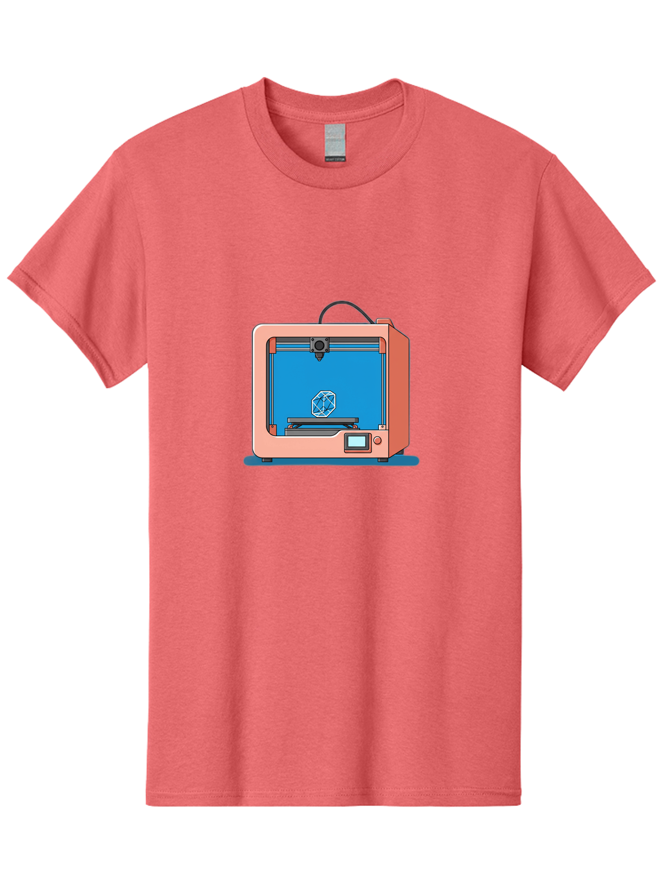 3D-Printer-13 Men'S Graphic Tee, 100% Cotton, Comfortable Casual Summer Wear, Machine Washable, 3D Printing Technology, Additive Manufacturing, Digital Fabrication, Prototype Development, Product Design, Geometric Object, 3D Modeling Baa006 15
