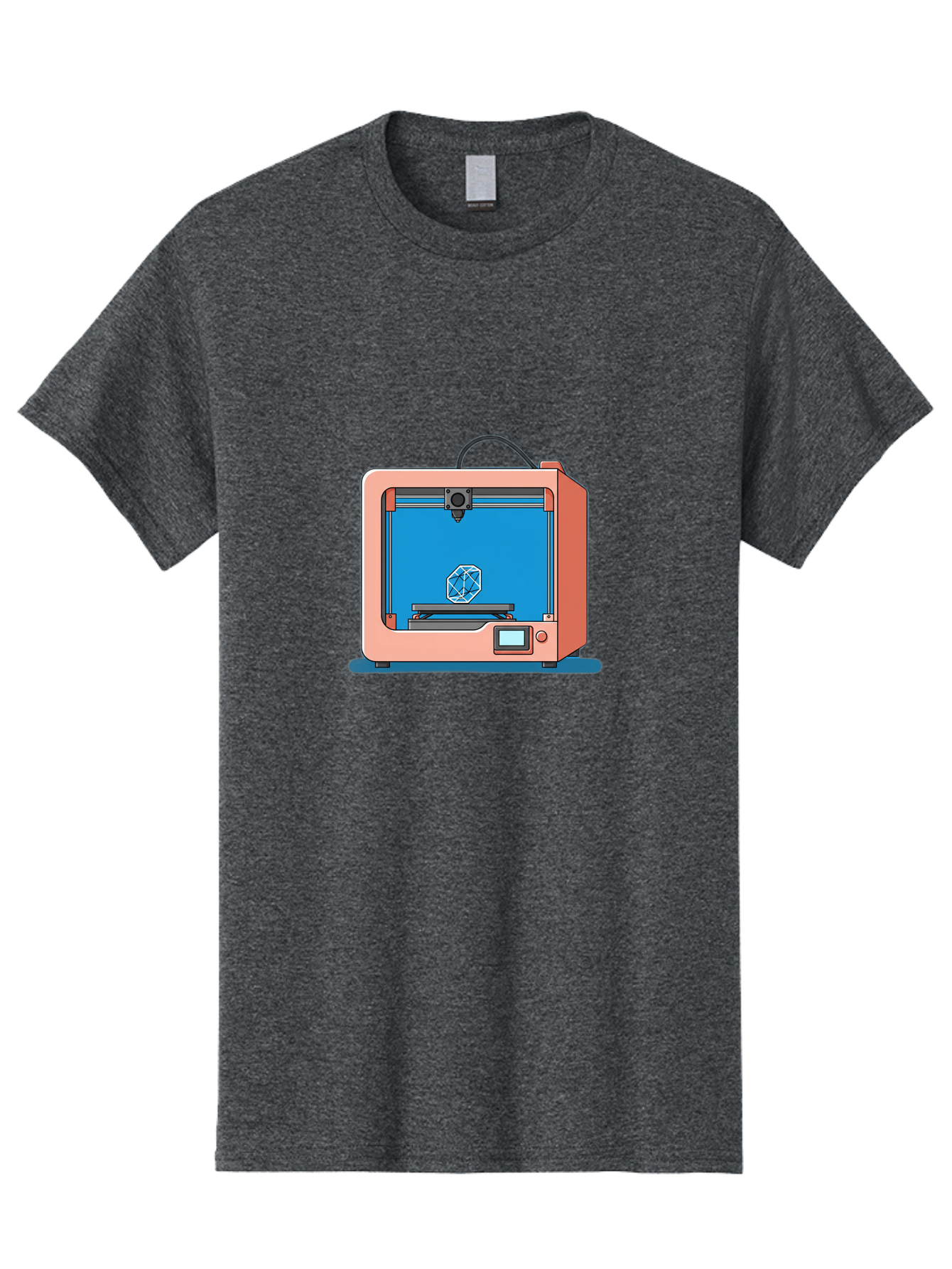 3D-Printer-13 Men'S Graphic Tee, 100% Cotton, Comfortable Casual Summer Wear, Machine Washable, 3D Printing Technology, Additive Manufacturing, Digital Fabrication, Prototype Development, Product Design, Geometric Object, 3D Modeling Baa006 5