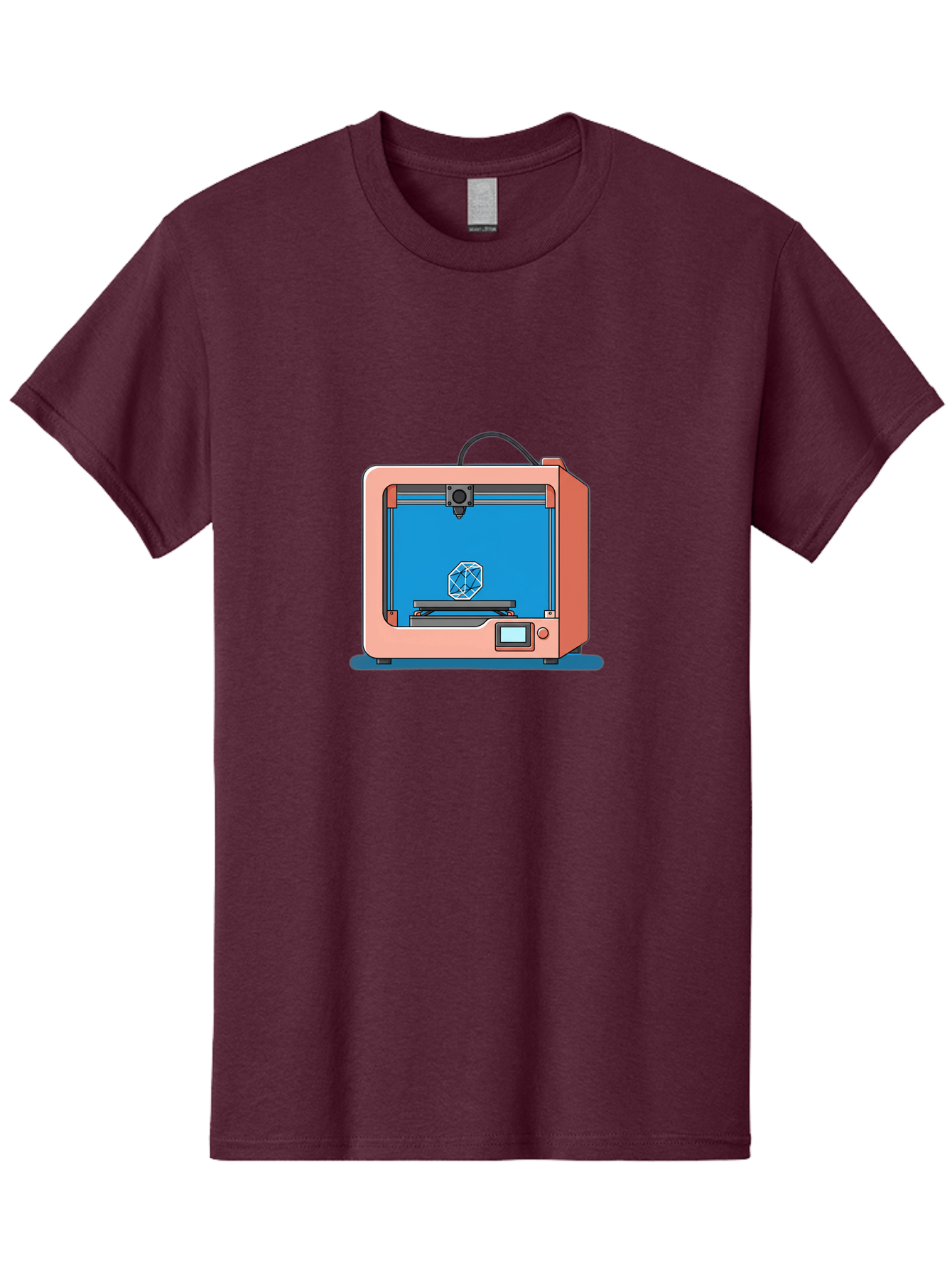 3D-Printer-13 Men'S Graphic Tee, 100% Cotton, Comfortable Casual Summer Wear, Machine Washable, 3D Printing Technology, Additive Manufacturing, Digital Fabrication, Prototype Development, Product Design, Geometric Object, 3D Modeling Baa006 21