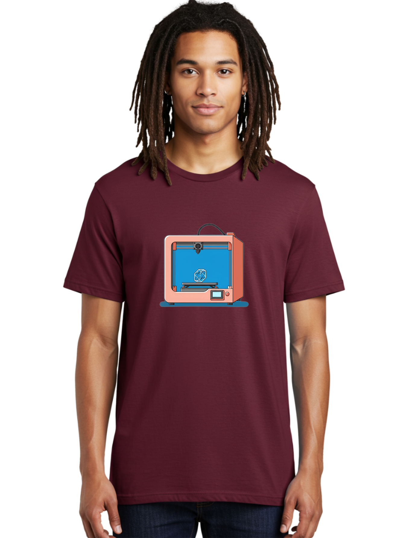 3D-Printer-13 Men'S Graphic Tee, 100% Cotton, Comfortable Casual Summer Wear, Machine Washable, 3D Printing Technology, Additive Manufacturing, Digital Fabrication, Prototype Development, Product Design, Geometric Object, 3D Modeling Baa006 22