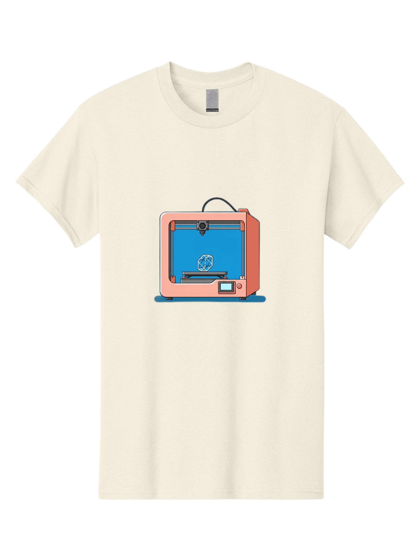 3D-Printer-13 Men'S Graphic Tee, 100% Cotton, Comfortable Casual Summer Wear, Machine Washable, 3D Printing Technology, Additive Manufacturing, Digital Fabrication, Prototype Development, Product Design, Geometric Object, 3D Modeling Baa006 13