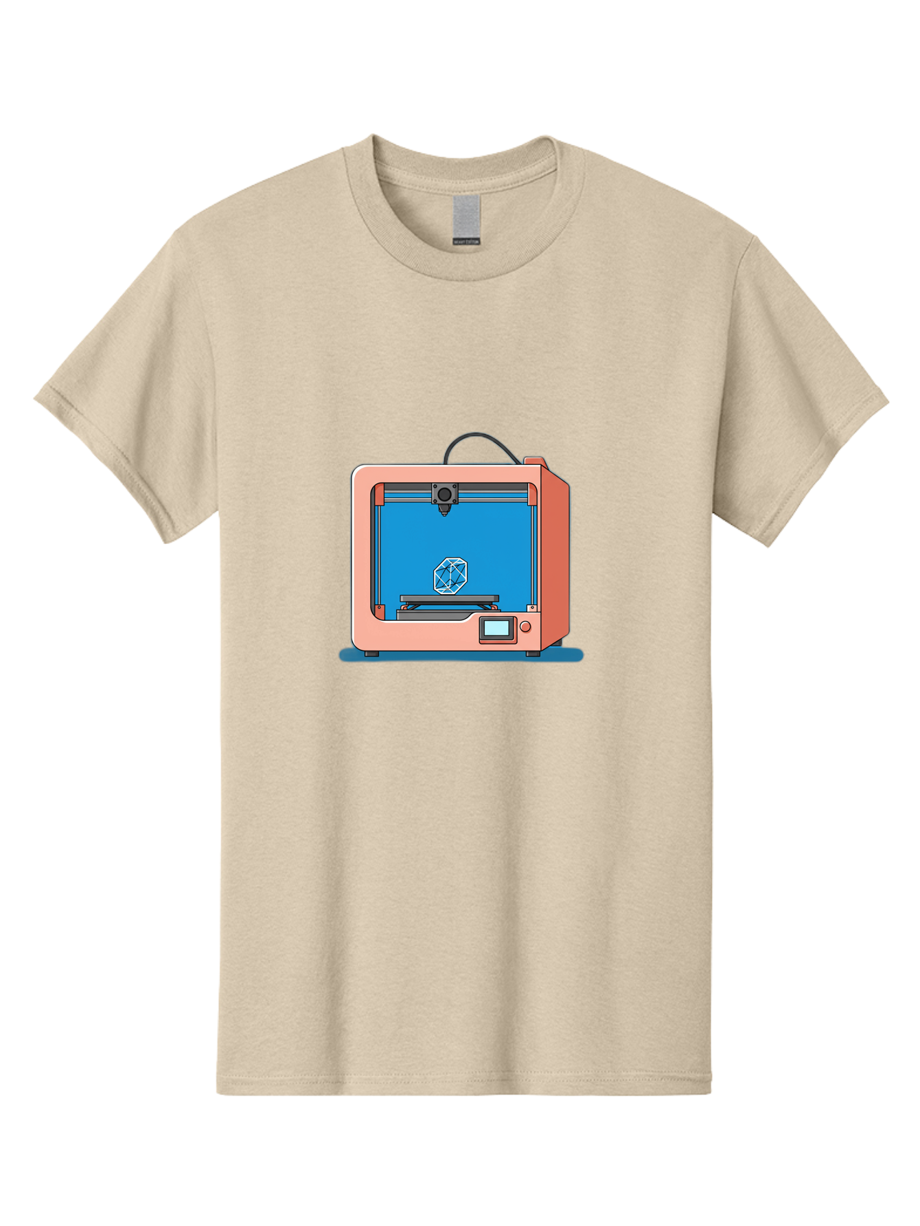 3D-Printer-13 Men'S Graphic Tee, 100% Cotton, Comfortable Casual Summer Wear, Machine Washable, 3D Printing Technology, Additive Manufacturing, Digital Fabrication, Prototype Development, Product Design, Geometric Object, 3D Modeling Baa006 27