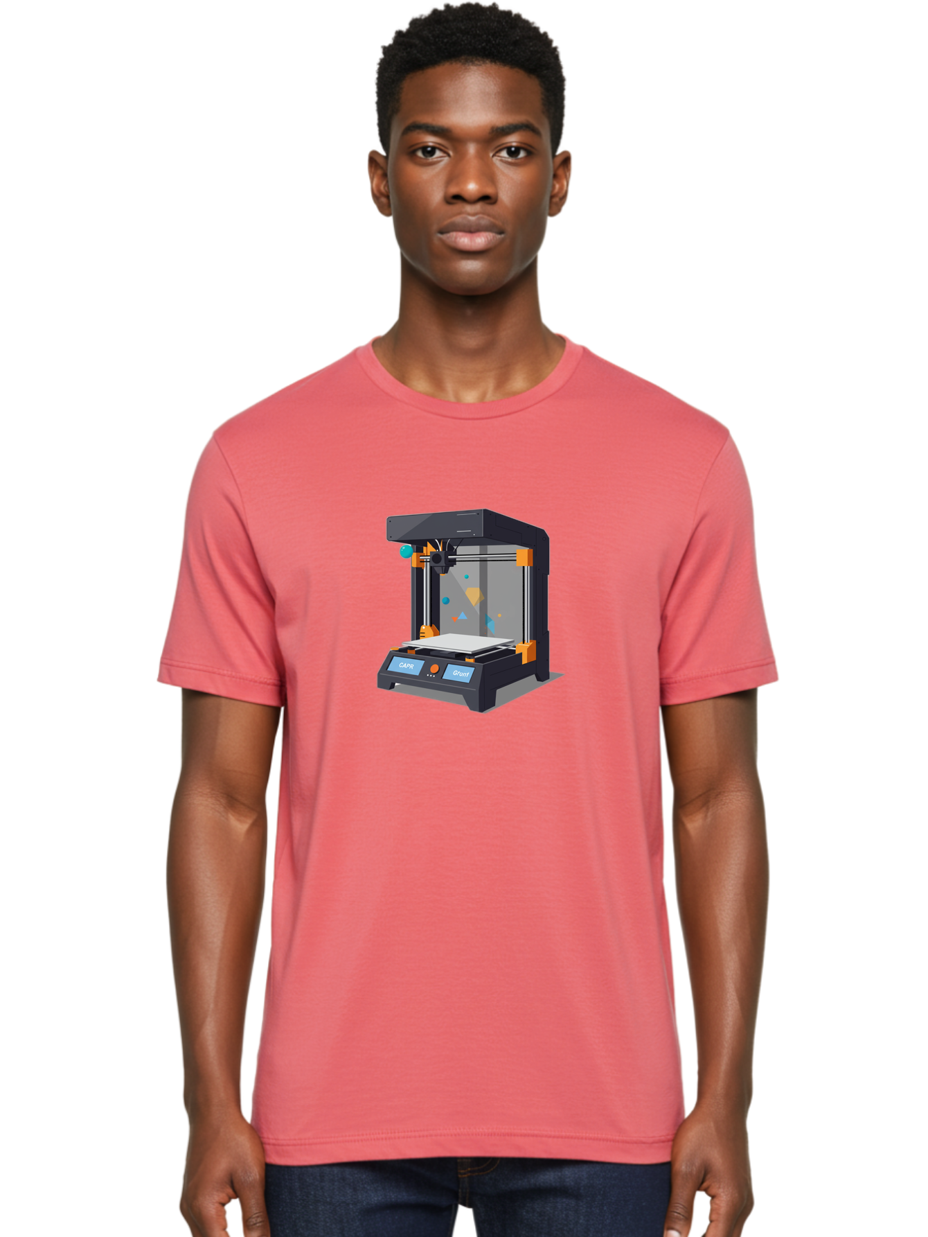 3D-Printer-14 Men'S Graphic Tee, 100% Cotton, Comfortable Casual Summer Wear, Machine Washable, 3D Printing Technology, Modern Manufacturing, Additive Manufacturing, Print Head, Build Platform, Capr, Grafit, Digital Fabrication, Baa007 8