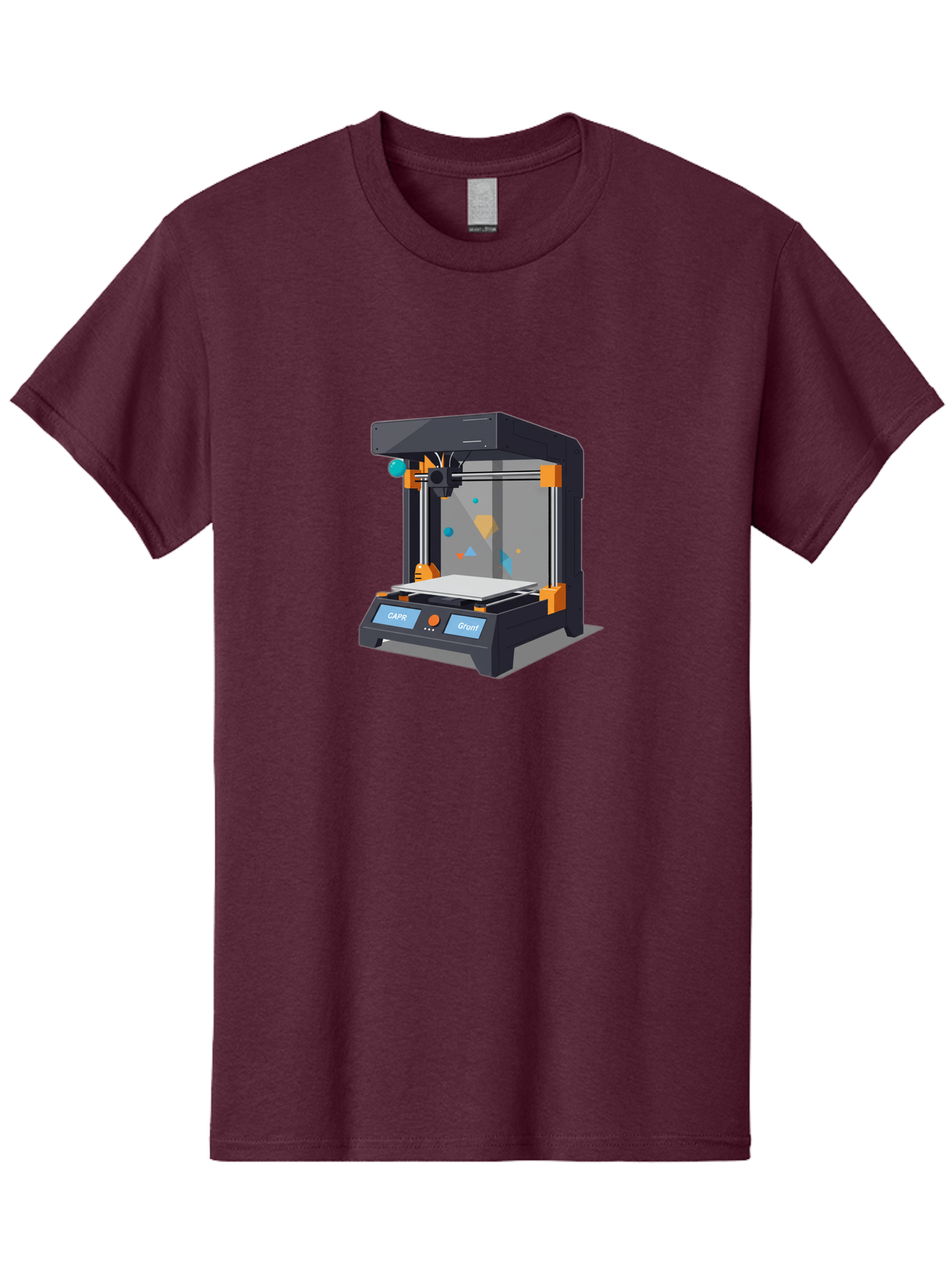 3D-Printer-14 Men'S Graphic Tee, 100% Cotton, Comfortable Casual Summer Wear, Machine Washable, 3D Printing Technology, Modern Manufacturing, Additive Manufacturing, Print Head, Build Platform, Capr, Grafit, Digital Fabrication, Baa007 23
