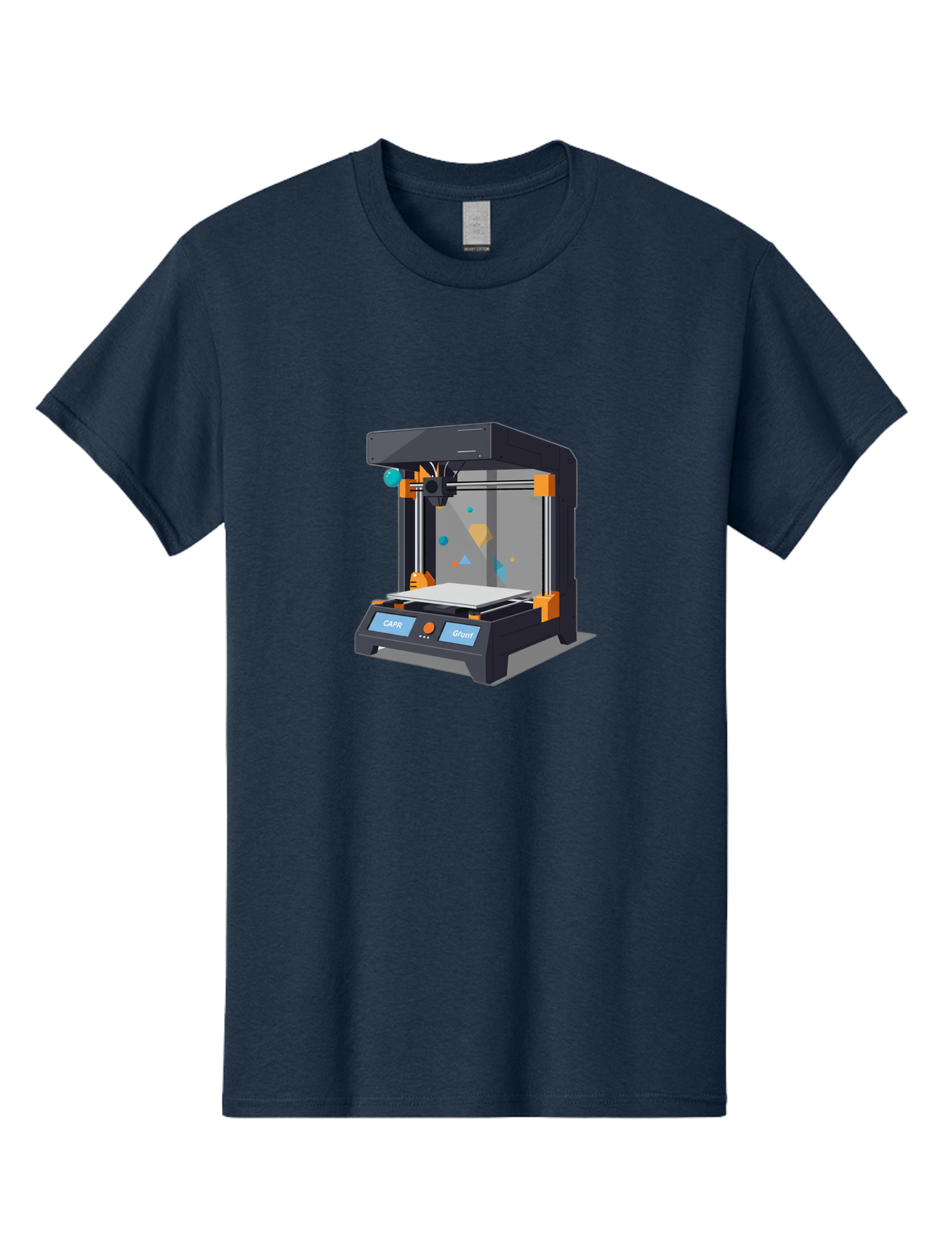 3D-Printer-14 Men'S Graphic Tee, 100% Cotton, Comfortable Casual Summer Wear, Machine Washable, 3D Printing Technology, Modern Manufacturing, Additive Manufacturing, Print Head, Build Platform, Capr, Grafit, Digital Fabrication, Baa007 25
