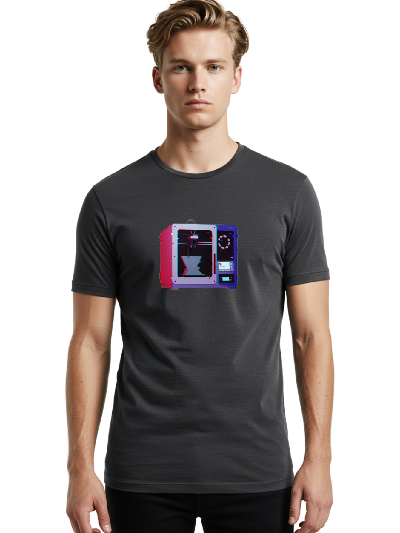 3D-Printer-15 Men'S Graphic Tee, 100% Cotton, Comfortable Casual Summer Wear, Machine Washable, 3D Printing Technology, Additive Manufacturing, Futuristic Design, Digital Fabrication, Rapid Prototyping, Custom Parts, Innovative Machinery Baa008 26