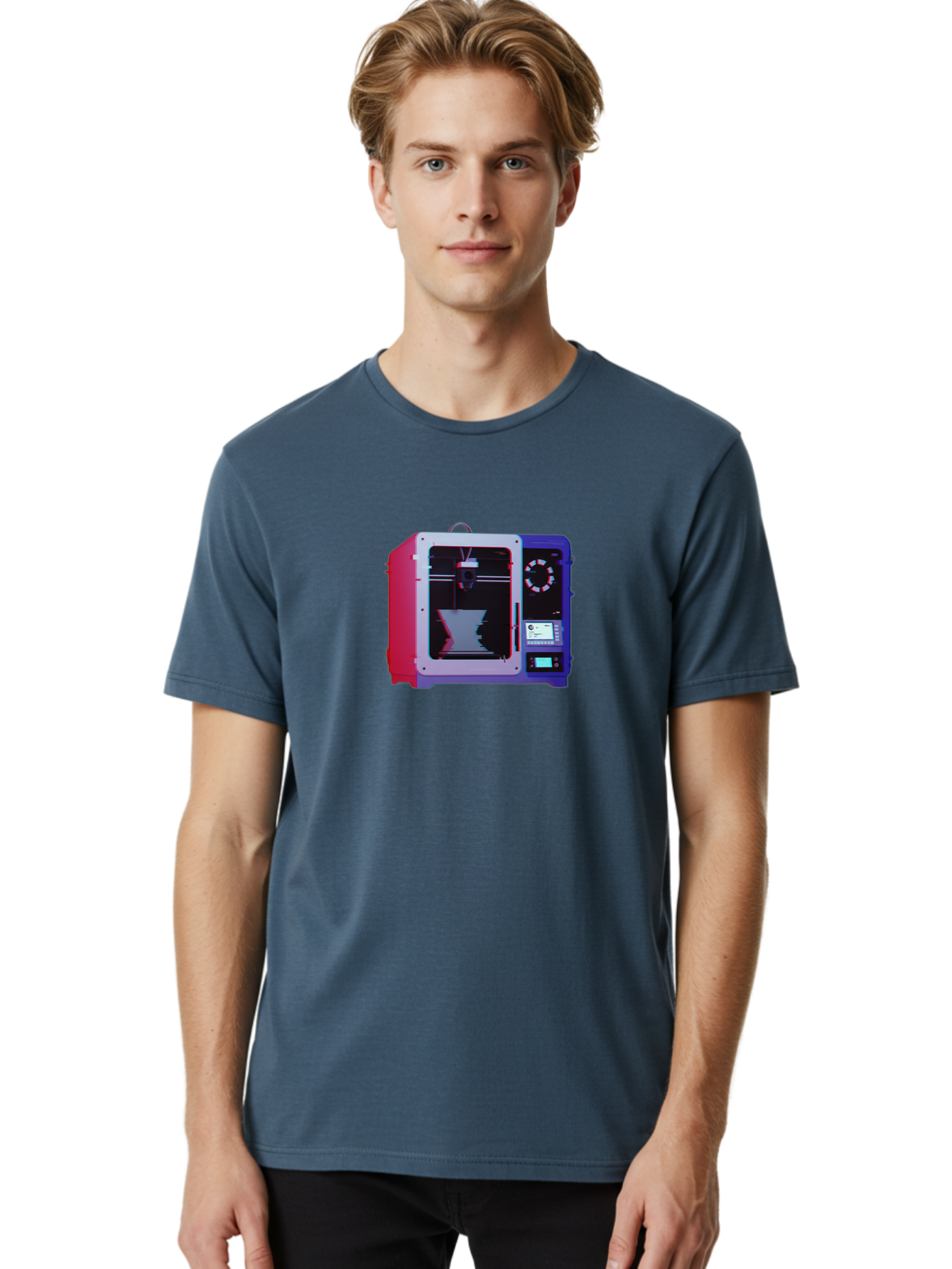 3D-Printer-15 Men'S Graphic Tee, 100% Cotton, Comfortable Casual Summer Wear, Machine Washable, 3D Printing Technology, Additive Manufacturing, Futuristic Design, Digital Fabrication, Rapid Prototyping, Custom Parts, Innovative Machinery Baa008 8