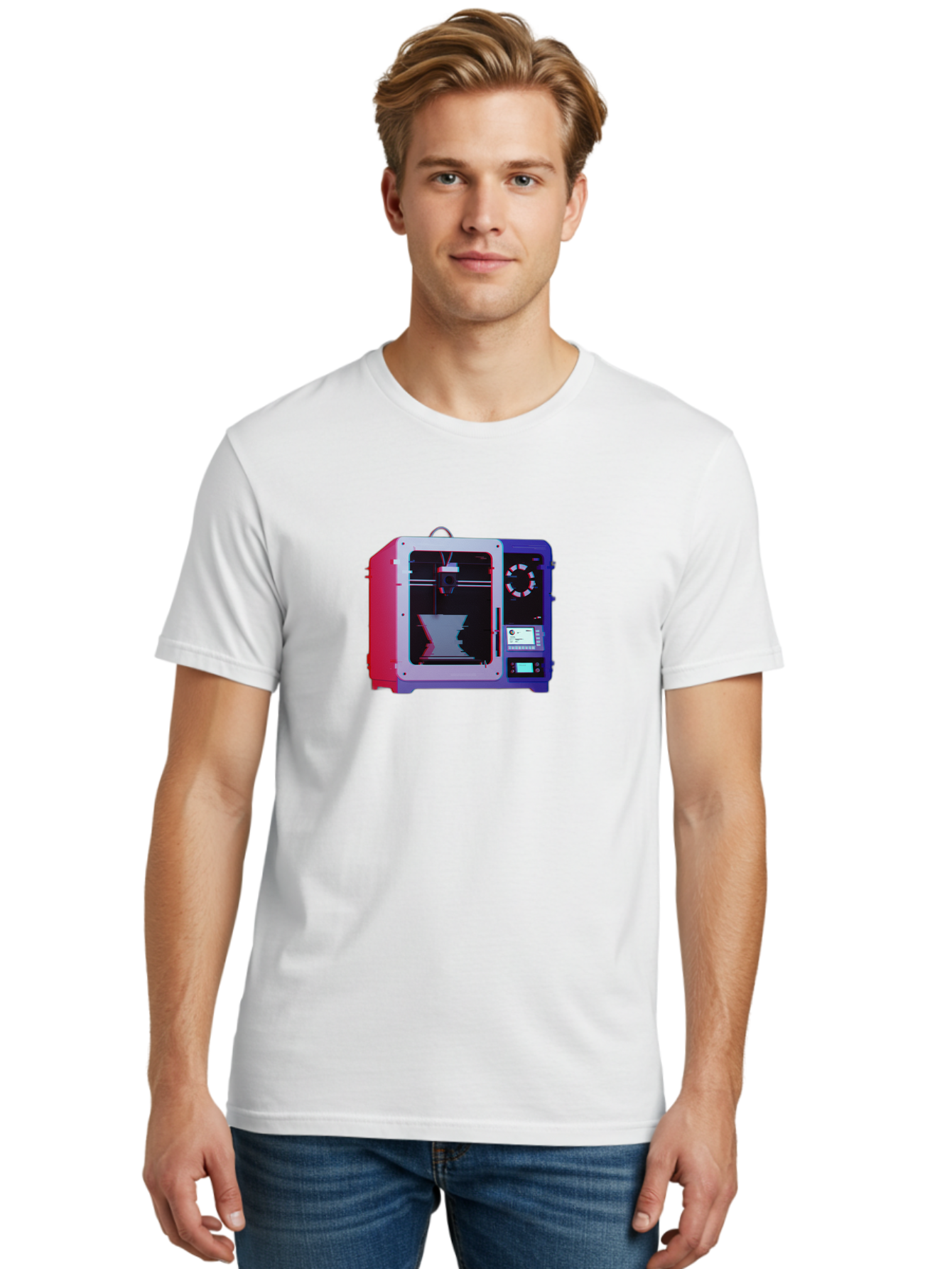 3D-Printer-15 Men'S Graphic Tee, 100% Cotton, Comfortable Casual Summer Wear, Machine Washable, 3D Printing Technology, Additive Manufacturing, Futuristic Design, Digital Fabrication, Rapid Prototyping, Custom Parts, Innovative Machinery Baa008 4