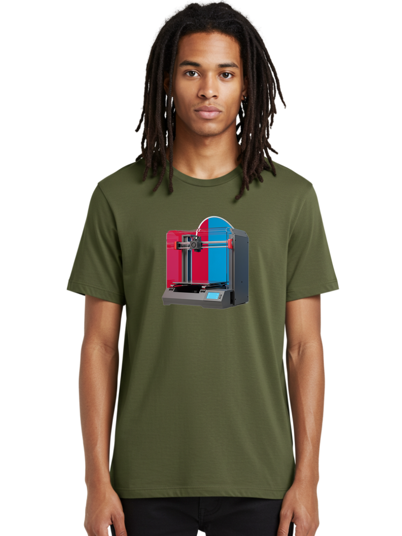 3D-Printer-16 Men'S Graphic Tee, 100% Cotton, Comfortable Casual Summer Wear, Machine Washable, 3D Printing Technology, Rapid Prototyping, Digital Fabrication, Additive Manufacturing, Printer Machine, Futuristic Design, Modern Innovation, Baa009 22