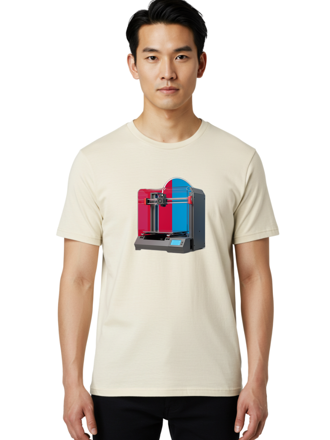 3D-Printer-16 Men'S Graphic Tee, 100% Cotton, Comfortable Casual Summer Wear, Machine Washable, 3D Printing Technology, Rapid Prototyping, Digital Fabrication, Additive Manufacturing, Printer Machine, Futuristic Design, Modern Innovation, Baa009 14