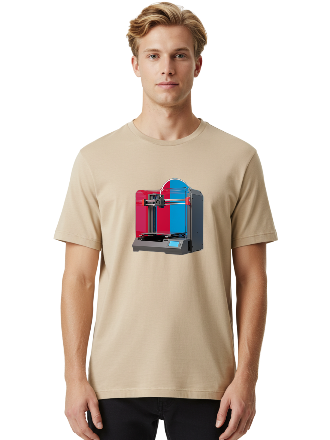 3D-Printer-16 Men'S Graphic Tee, 100% Cotton, Comfortable Casual Summer Wear, Machine Washable, 3D Printing Technology, Rapid Prototyping, Digital Fabrication, Additive Manufacturing, Printer Machine, Futuristic Design, Modern Innovation, Baa009 12