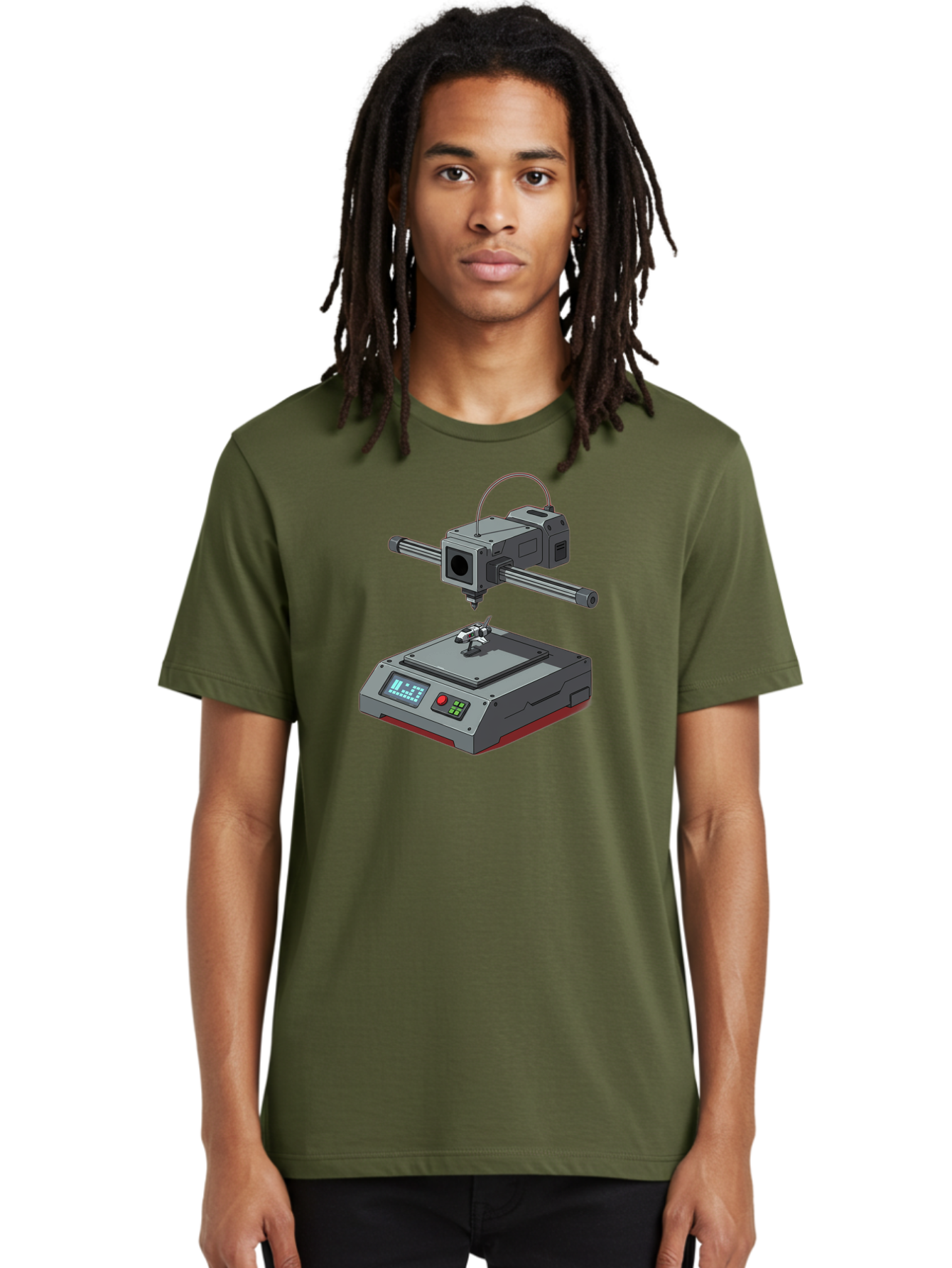 3D-Printer-17 Men'S Graphic Tee, 100% Cotton, Comfortable Casual Summer Wear, Machine Washable, 3D Printing Technology, Rapid Prototyping, Digital Fabrication, Additive Manufacturing, Futuristic Design, Robotic Arm, Cutting-Edge Innovation, Baa010 14