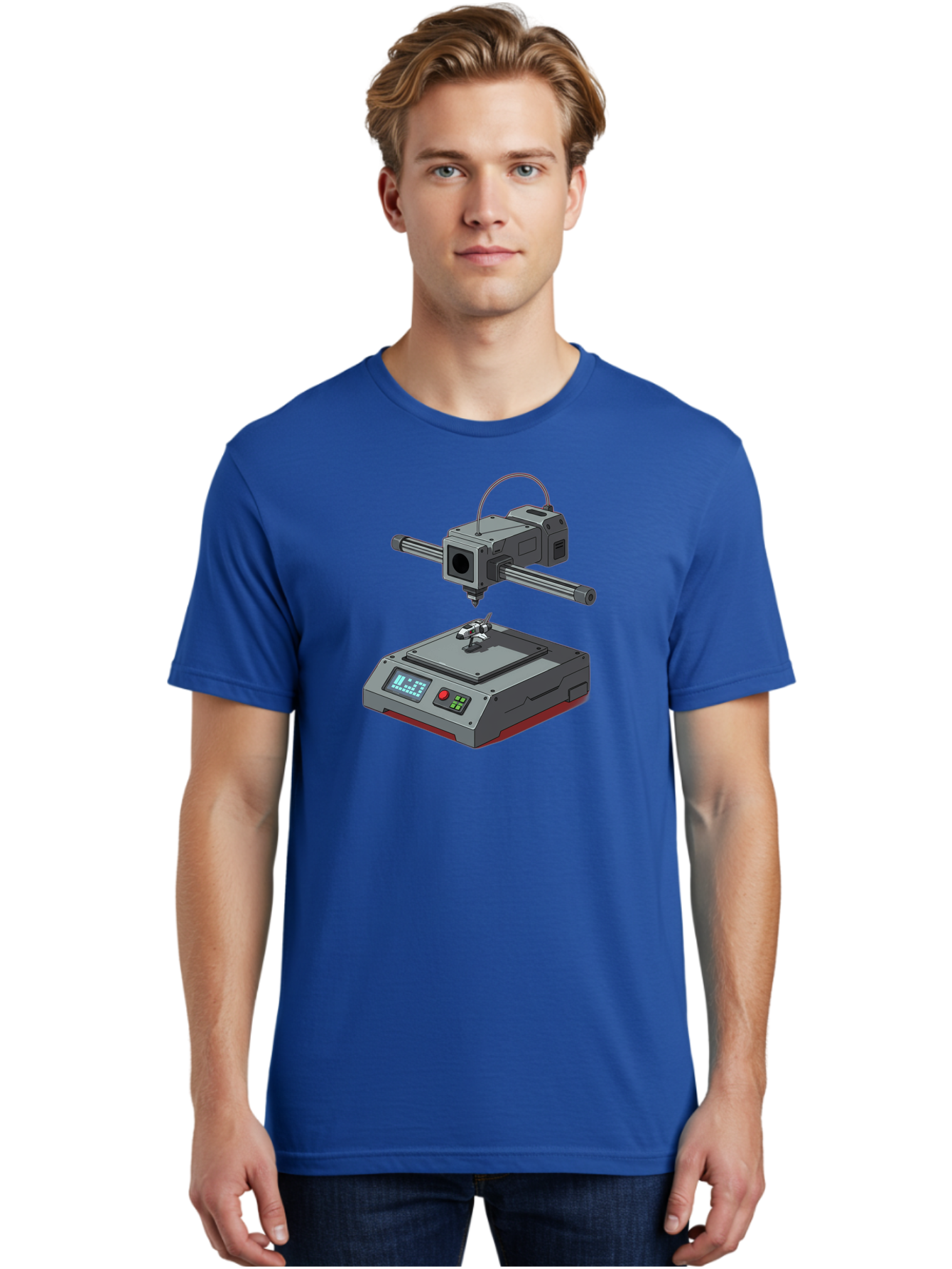 3D-Printer-17 Men'S Graphic Tee, 100% Cotton, Comfortable Casual Summer Wear, Machine Washable, 3D Printing Technology, Rapid Prototyping, Digital Fabrication, Additive Manufacturing, Futuristic Design, Robotic Arm, Cutting-Edge Innovation, Baa010 18