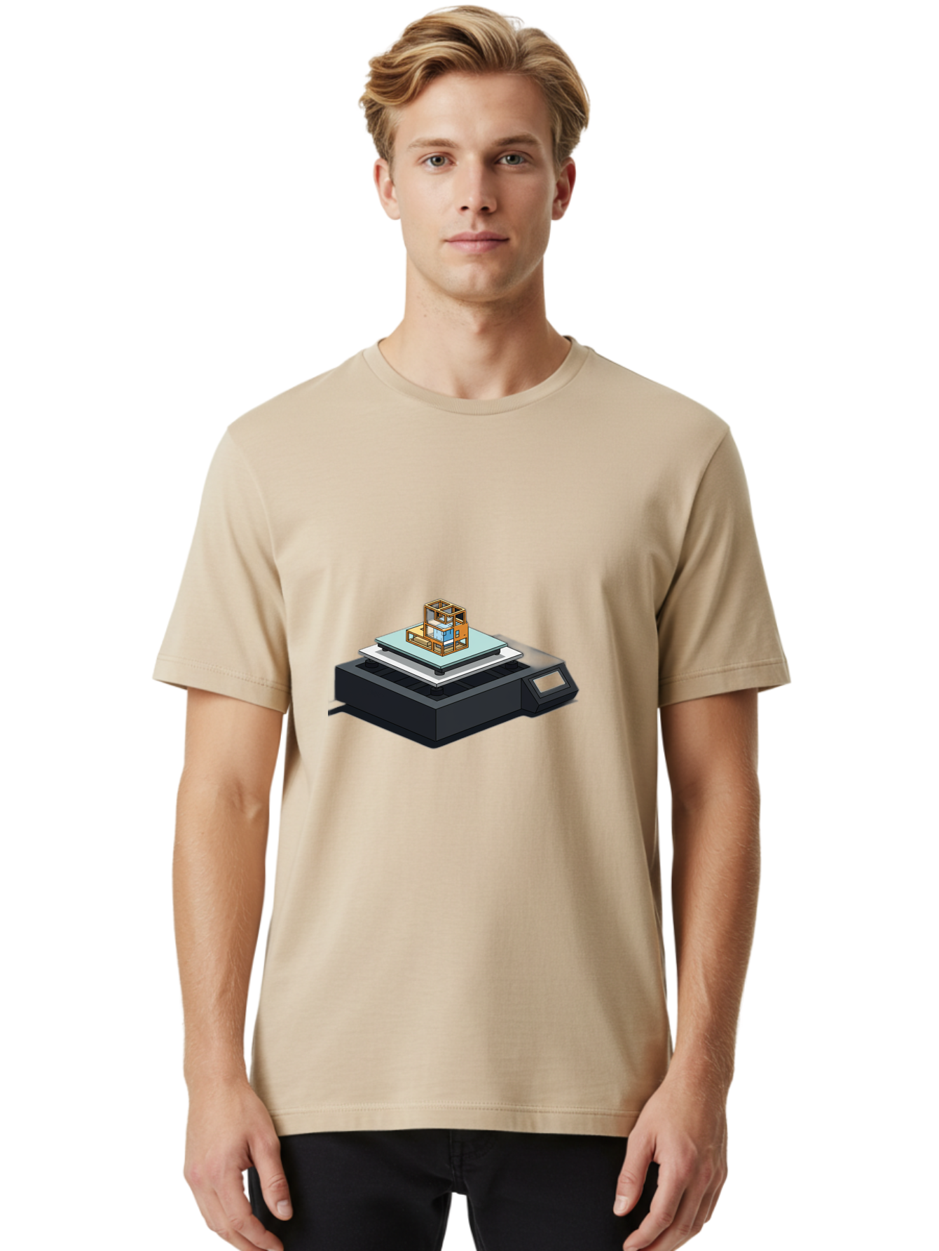 3D-Printer-19 Men'S Graphic Tee, 100% Cotton, Comfortable Casual Summer Wear, Machine Washable, 3D Printing Technology, Additive Manufacturing, Prototype Development, Rapid Prototyping, 3D Modeling, Futuristic Design, Innovative Printing, Baa012 24
