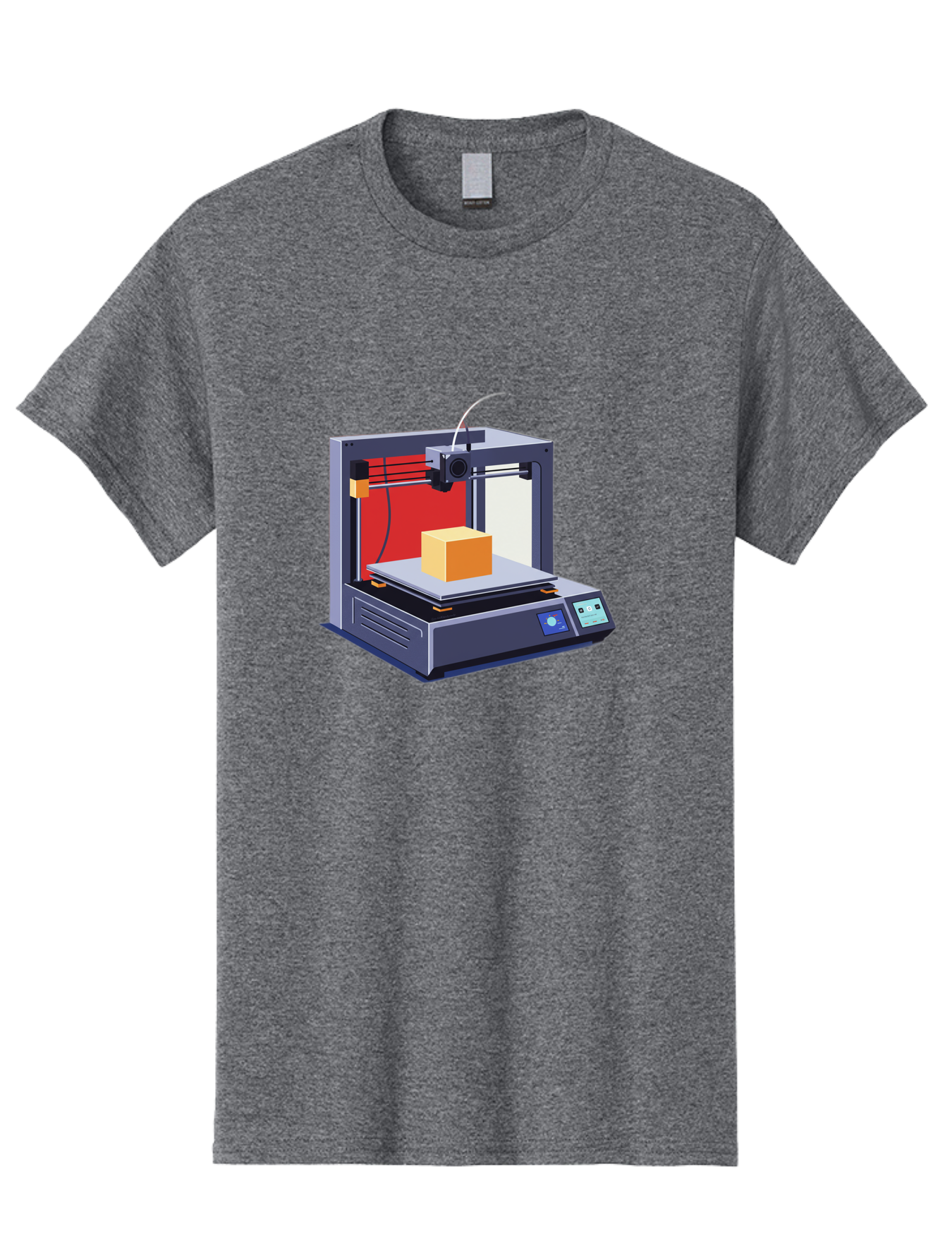 3D-Printer-2 Men'S Graphic Tee, 100% Cotton, Comfortable Casual Summer Wear, Machine Washable, 3D Printing Technology, Additive Manufacturing, Printed Cube, Digital Fabrication, Rapid Prototyping, Industrial Innovation, Futuristic Design Baa013 9