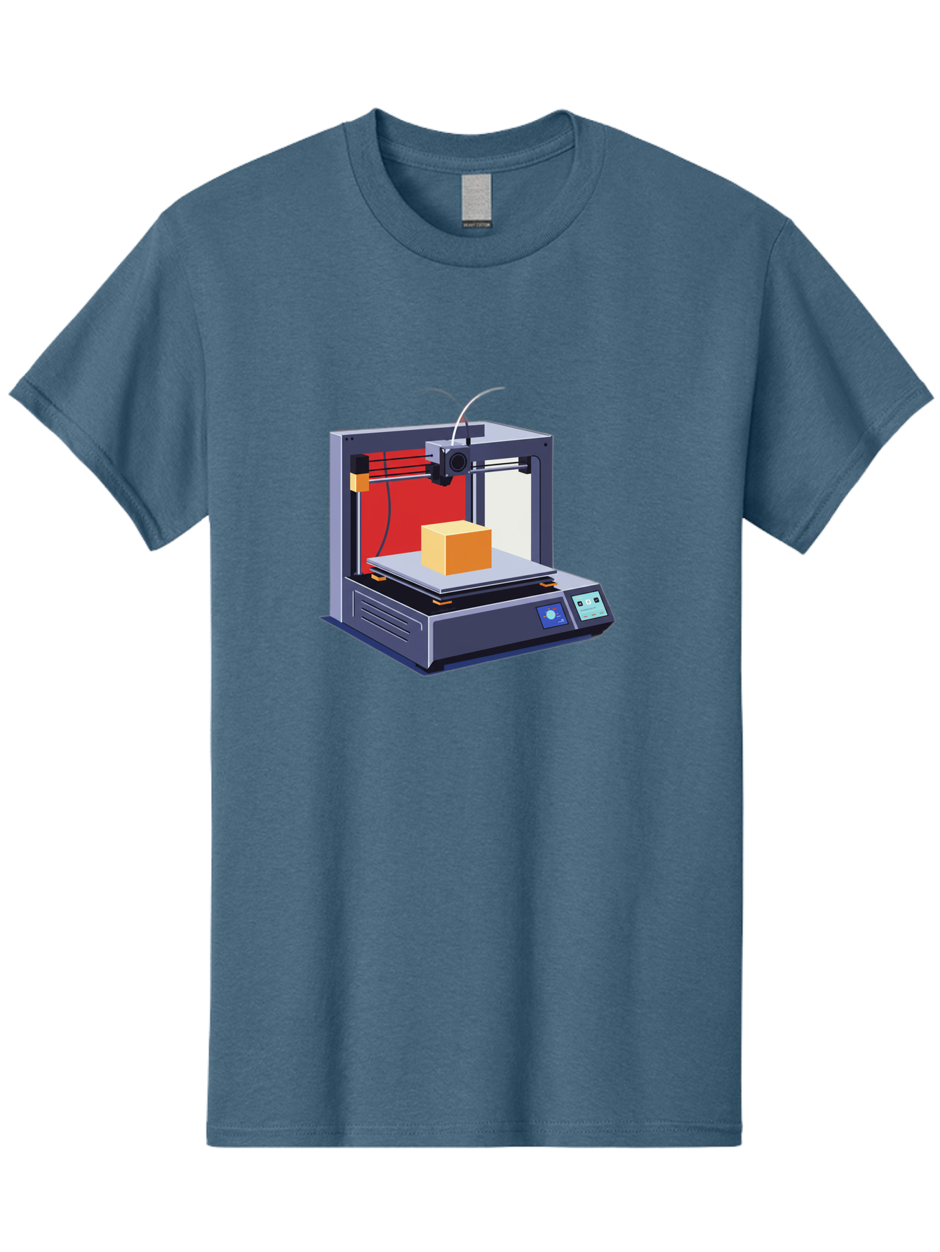 3D-Printer-2 Men'S Graphic Tee, 100% Cotton, Comfortable Casual Summer Wear, Machine Washable, 3D Printing Technology, Additive Manufacturing, Printed Cube, Digital Fabrication, Rapid Prototyping, Industrial Innovation, Futuristic Design Baa013 29