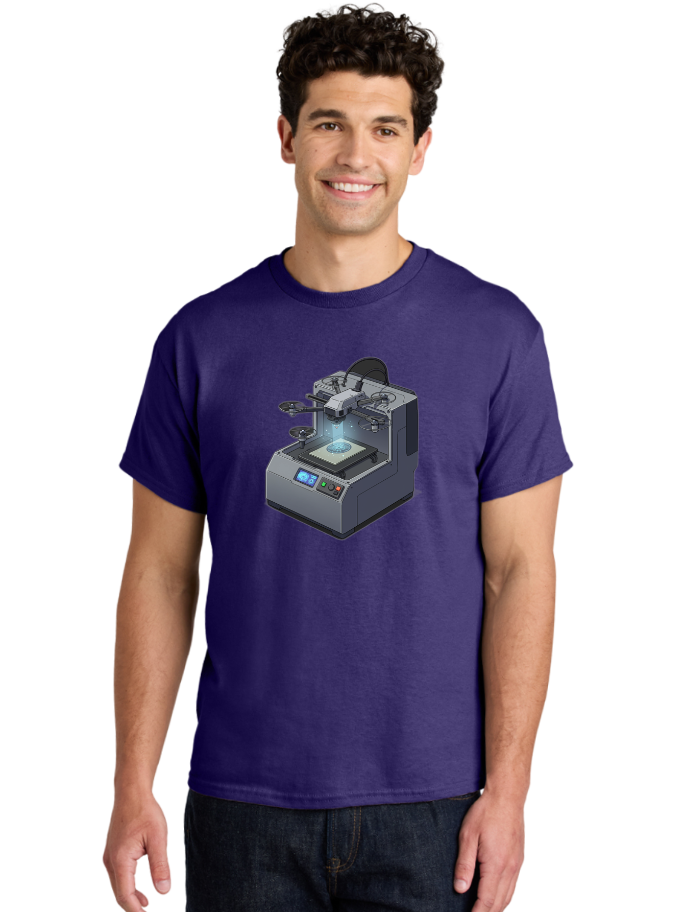 3D-Printer-20 Men'S Graphic Tee, 100% Cotton, Comfortable Casual Summer Wear, Machine Washable, 3D Printing Technology, Futuristic Design, Digital Fabrication, Rapid Prototyping, Additive Manufacturing, Drone Assembly, Robotic Arms, Baa014 26