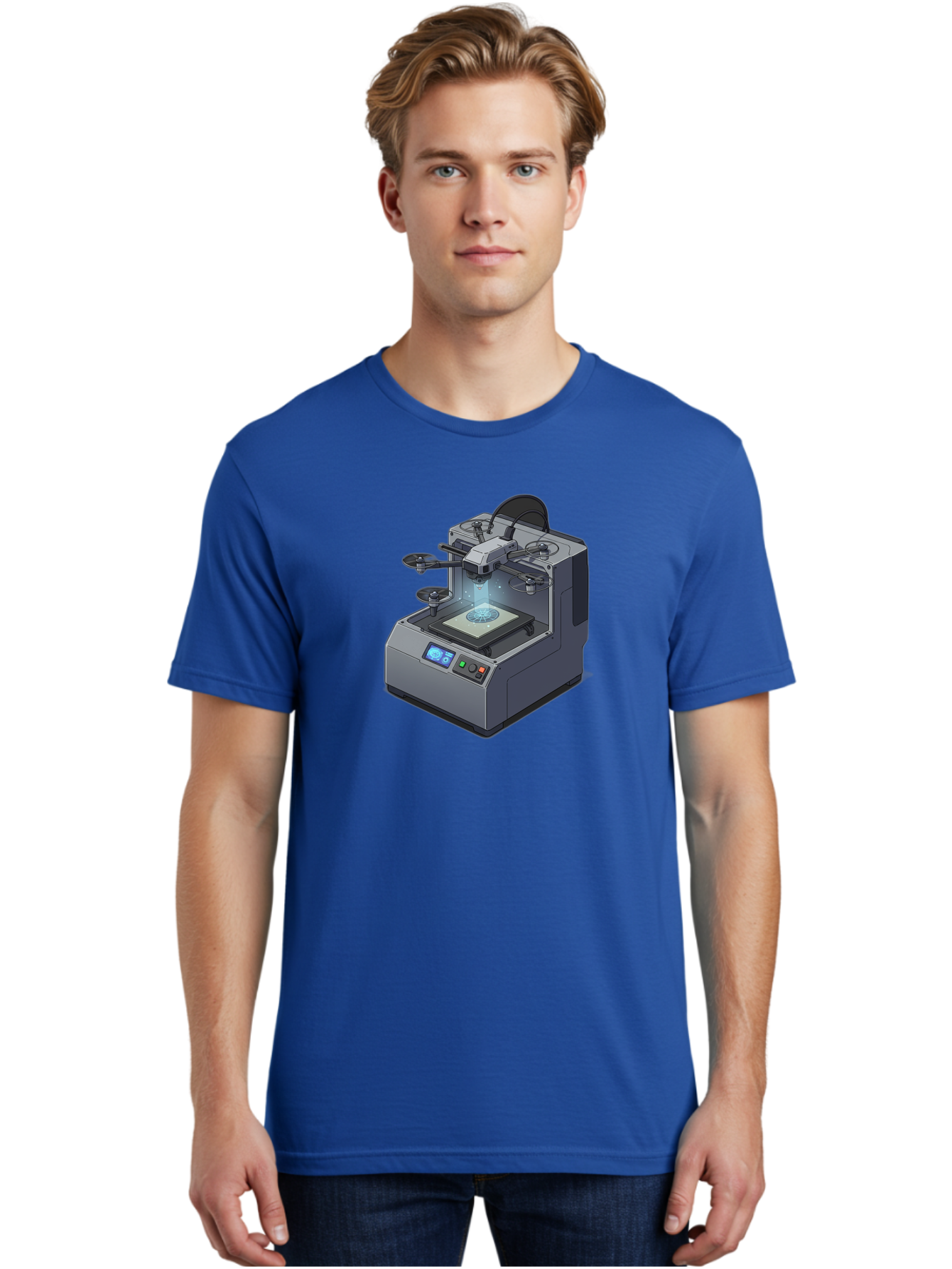 3D-Printer-20 Men'S Graphic Tee, 100% Cotton, Comfortable Casual Summer Wear, Machine Washable, 3D Printing Technology, Futuristic Design, Digital Fabrication, Rapid Prototyping, Additive Manufacturing, Drone Assembly, Robotic Arms, Baa014 28