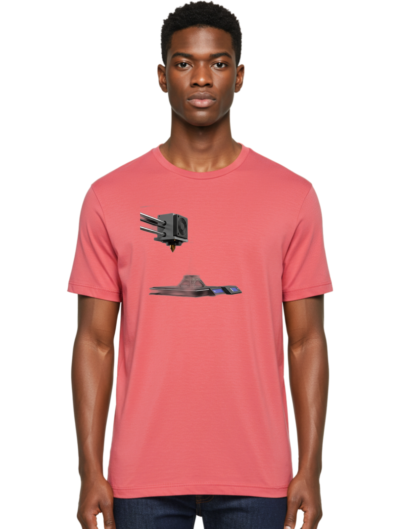 3D-Printer-21 Men'S Graphic Tee, 100% Cotton, Comfortable Casual Summer Wear, Machine Washable, 3D Printing Technology, Additive Manufacturing, Digital Fabrication, Printer Head, 3D Model Creation, Modern Innovation, Futuristic Design, Baa015 12