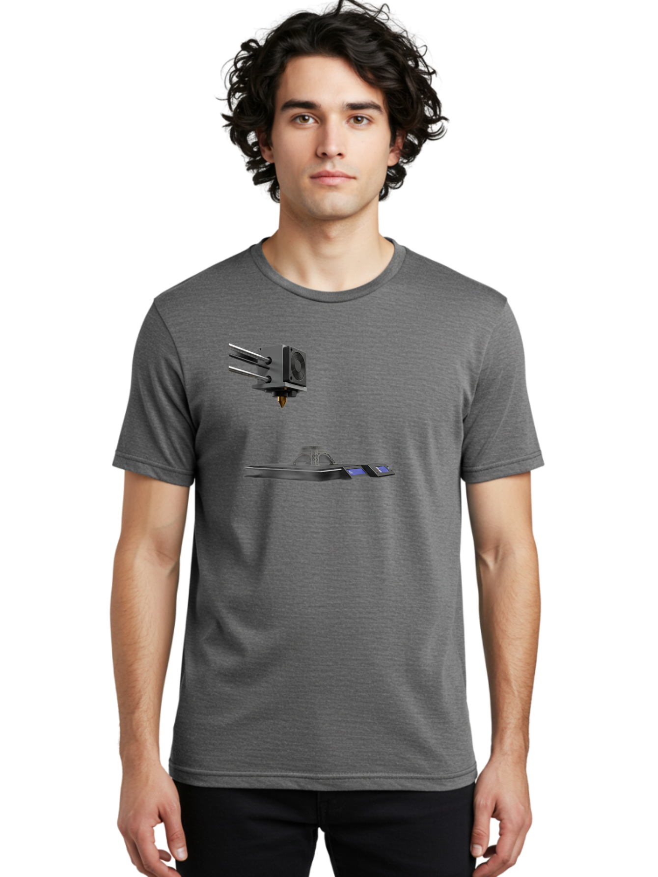 3D-Printer-21 Men'S Graphic Tee, 100% Cotton, Comfortable Casual Summer Wear, Machine Washable, 3D Printing Technology, Additive Manufacturing, Digital Fabrication, Printer Head, 3D Model Creation, Modern Innovation, Futuristic Design, Baa015 22