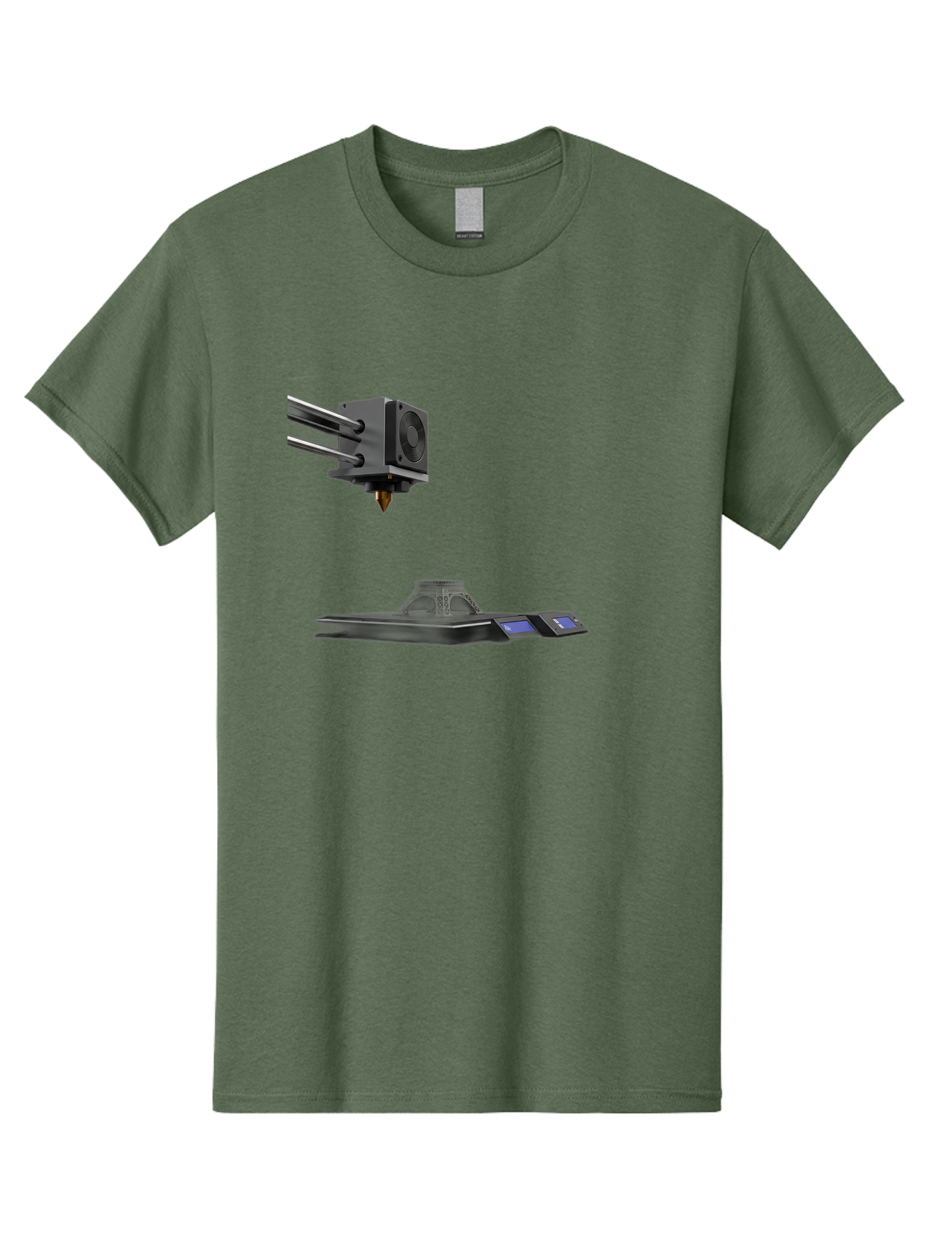 3D-Printer-21 Men'S Graphic Tee, 100% Cotton, Comfortable Casual Summer Wear, Machine Washable, 3D Printing Technology, Additive Manufacturing, Digital Fabrication, Printer Head, 3D Model Creation, Modern Innovation, Futuristic Design, Baa015 15