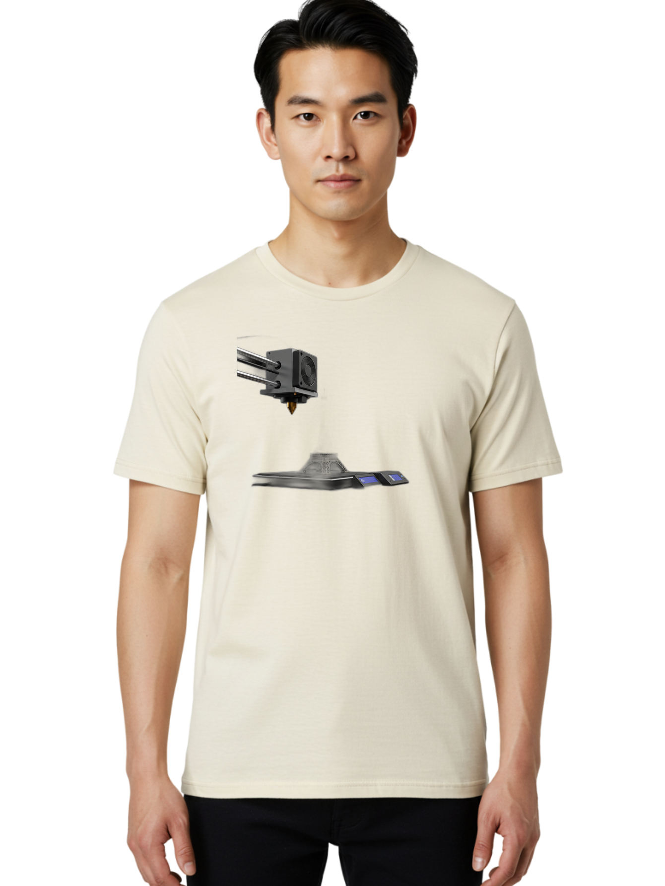 3D-Printer-21 Men'S Graphic Tee, 100% Cotton, Comfortable Casual Summer Wear, Machine Washable, 3D Printing Technology, Additive Manufacturing, Digital Fabrication, Printer Head, 3D Model Creation, Modern Innovation, Futuristic Design, Baa015 20