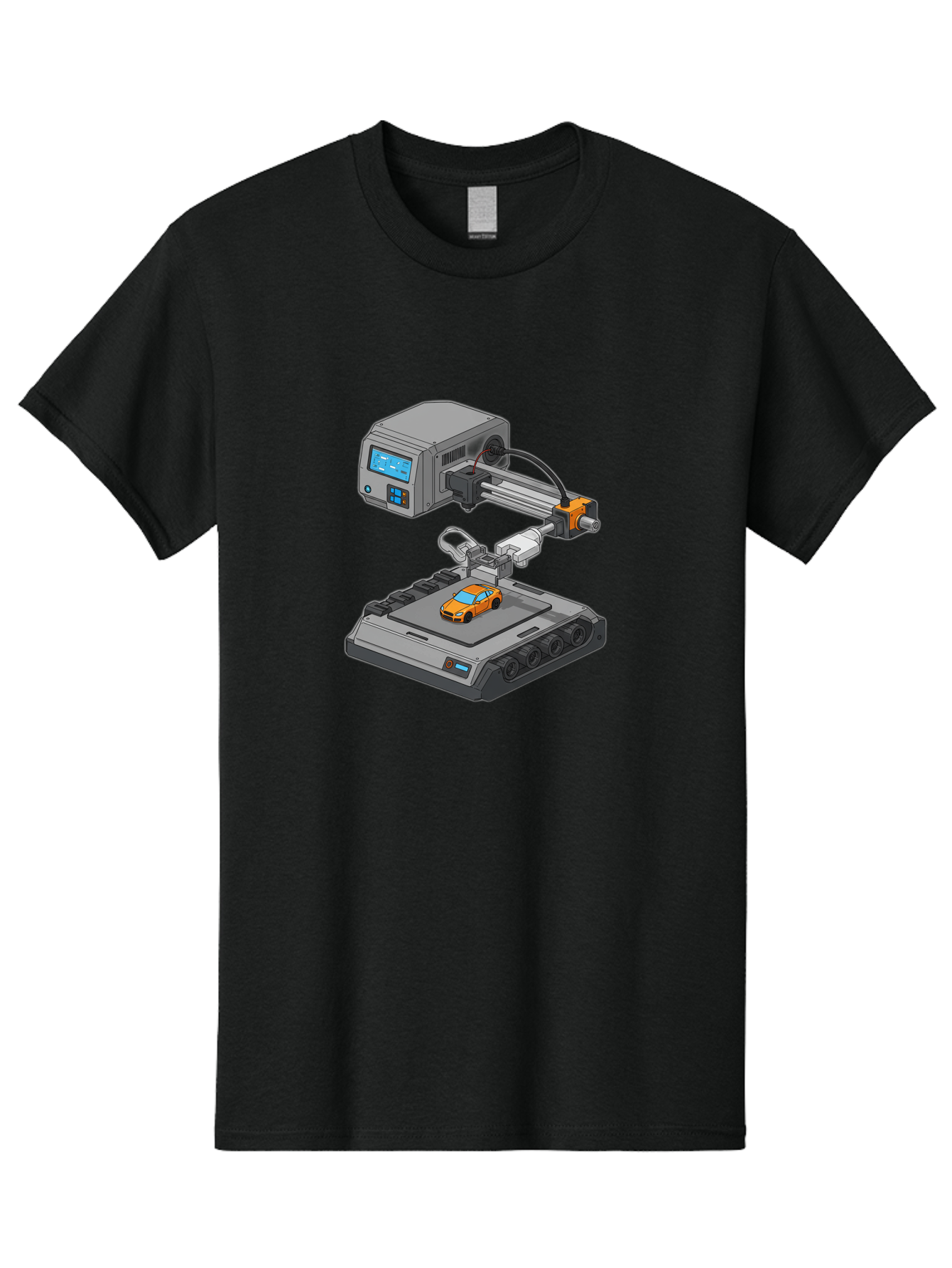 3D-Printer-22 Men'S Graphic Tee, 100% Cotton, Comfortable Casual Summer Wear, Machine Washable, 3D Printing Technology, Rapid Prototyping, Orange Sports Car, Digital Fabrication, Futuristic Manufacturing, Additive Manufacturing, 3D Modeling Baa016 11