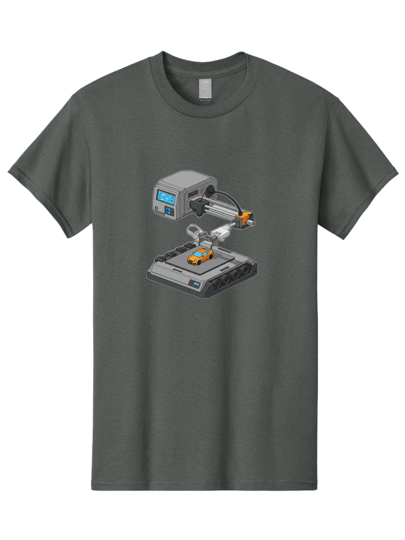3D-Printer-22 Men'S Graphic Tee, 100% Cotton, Comfortable Casual Summer Wear, Machine Washable, 3D Printing Technology, Rapid Prototyping, Orange Sports Car, Digital Fabrication, Futuristic Manufacturing, Additive Manufacturing, 3D Modeling Baa016 13