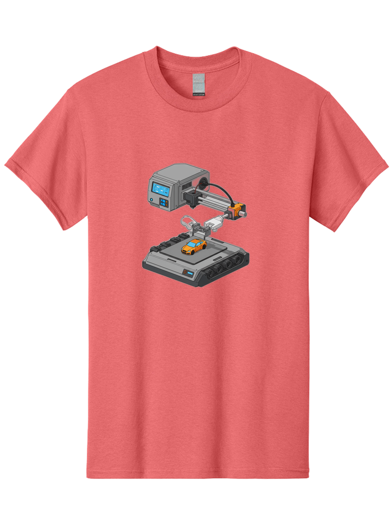3D-Printer-22 Men'S Graphic Tee, 100% Cotton, Comfortable Casual Summer Wear, Machine Washable, 3D Printing Technology, Rapid Prototyping, Orange Sports Car, Digital Fabrication, Futuristic Manufacturing, Additive Manufacturing, 3D Modeling Baa016 7