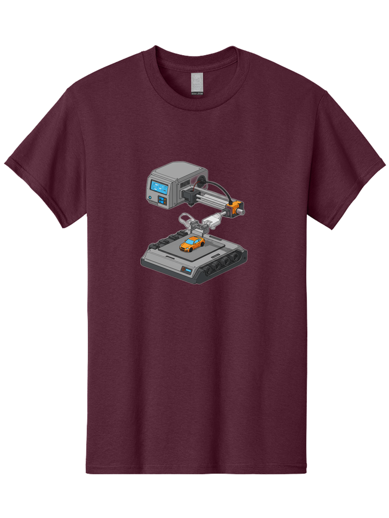 3D-Printer-22 Men'S Graphic Tee, 100% Cotton, Comfortable Casual Summer Wear, Machine Washable, 3D Printing Technology, Rapid Prototyping, Orange Sports Car, Digital Fabrication, Futuristic Manufacturing, Additive Manufacturing, 3D Modeling Baa016 5