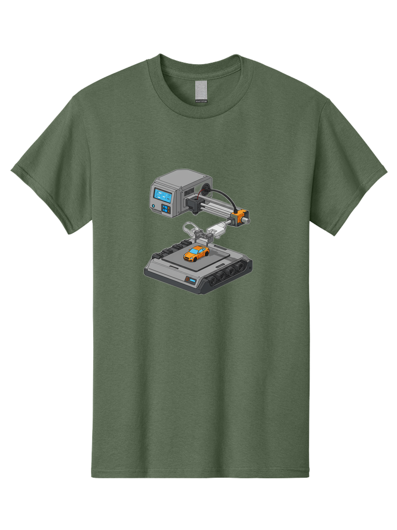 3D-Printer-22 Men'S Graphic Tee, 100% Cotton, Comfortable Casual Summer Wear, Machine Washable, 3D Printing Technology, Rapid Prototyping, Orange Sports Car, Digital Fabrication, Futuristic Manufacturing, Additive Manufacturing, 3D Modeling Baa016 23