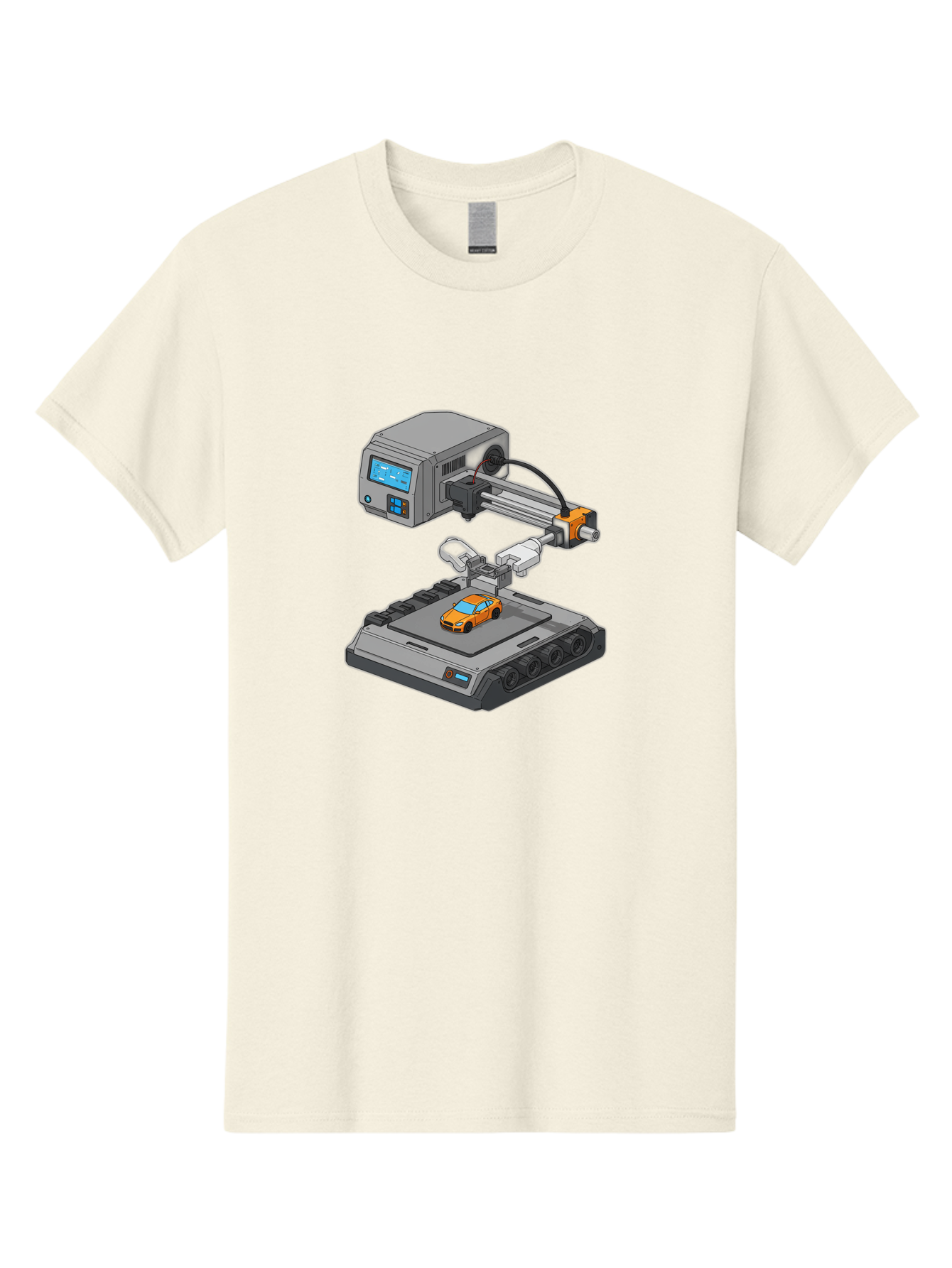 3D-Printer-22 Men'S Graphic Tee, 100% Cotton, Comfortable Casual Summer Wear, Machine Washable, 3D Printing Technology, Rapid Prototyping, Orange Sports Car, Digital Fabrication, Futuristic Manufacturing, Additive Manufacturing, 3D Modeling Baa016 21