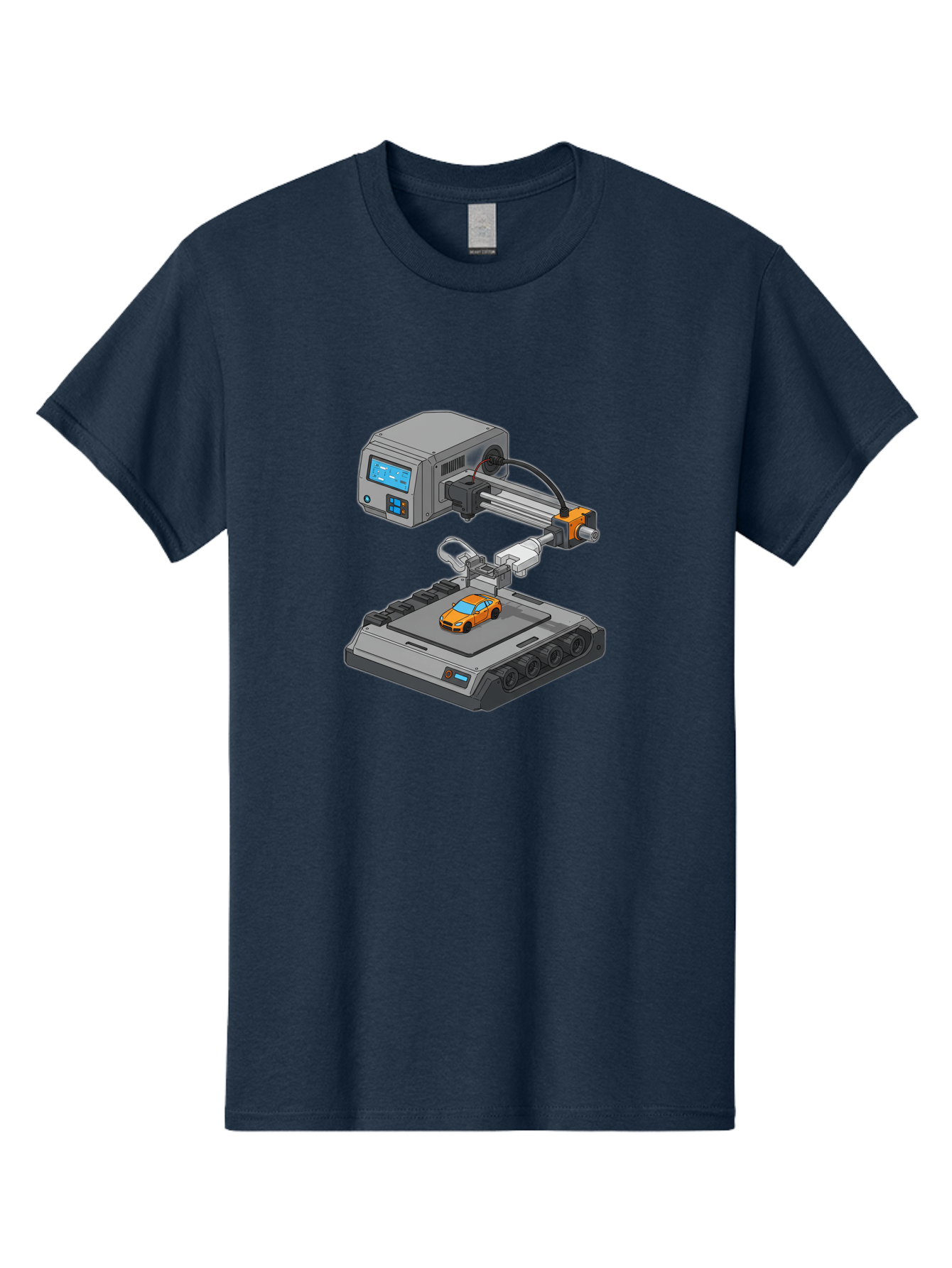 3D-Printer-22 Men'S Graphic Tee, 100% Cotton, Comfortable Casual Summer Wear, Machine Washable, 3D Printing Technology, Rapid Prototyping, Orange Sports Car, Digital Fabrication, Futuristic Manufacturing, Additive Manufacturing, 3D Modeling Baa016 9