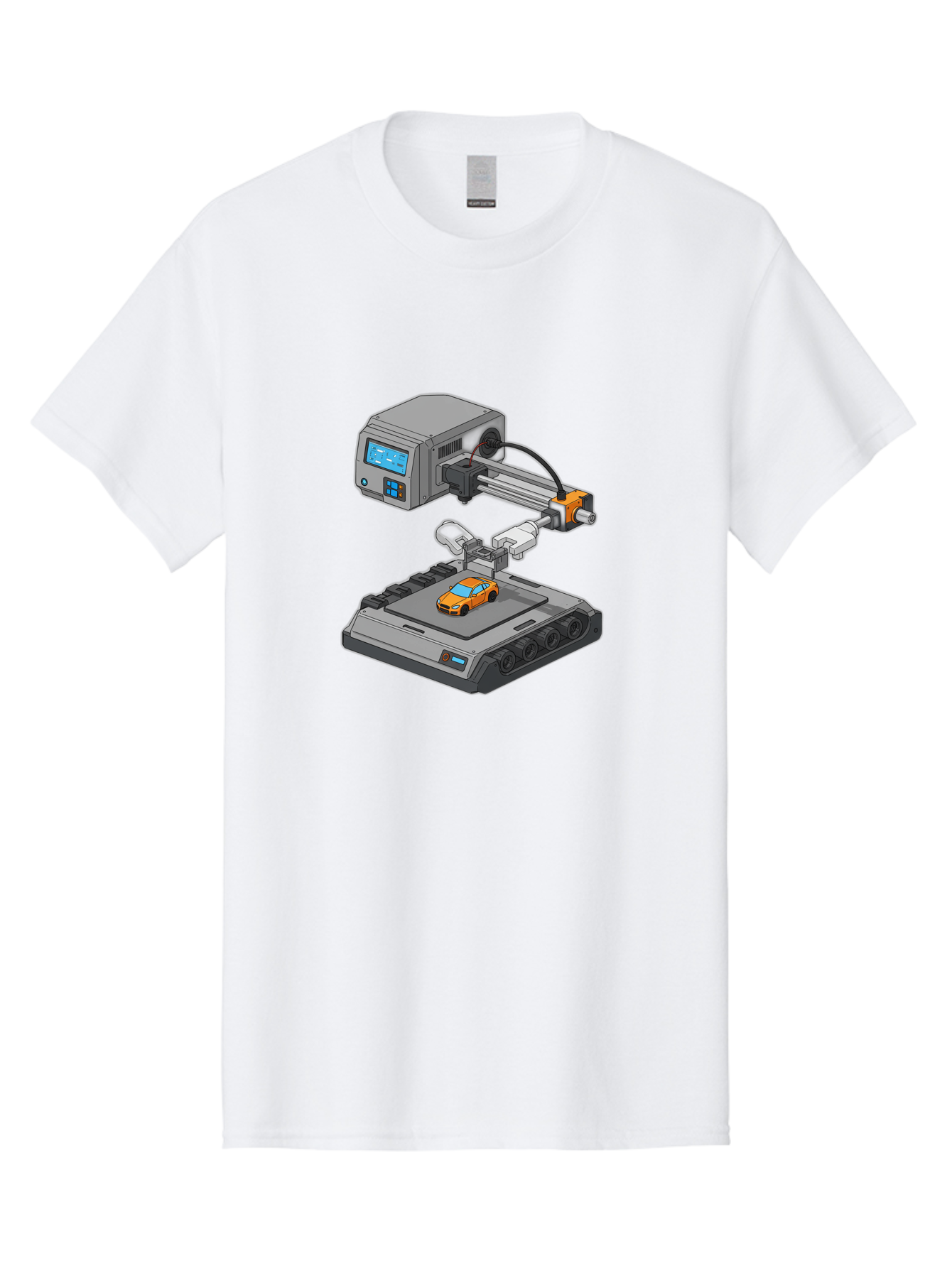 3D-Printer-22 Men'S Graphic Tee, 100% Cotton, Comfortable Casual Summer Wear, Machine Washable, 3D Printing Technology, Rapid Prototyping, Orange Sports Car, Digital Fabrication, Futuristic Manufacturing, Additive Manufacturing, 3D Modeling Baa016 25