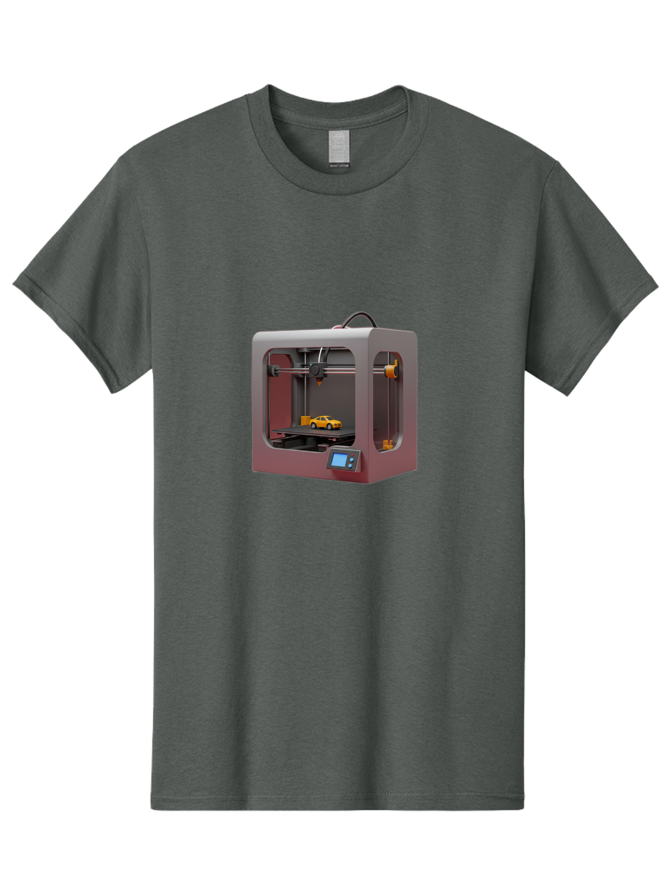 3D-Printer-24 Men'S Graphic Tee, 100% Cotton, Comfortable Casual Summer Wear, Machine Washable, 3D Printing Technology, Additive Manufacturing, 3D Printed Car Model, Futuristic Design, Digital Fabrication, Rapid Prototyping, 3D Modeling, Baa018 1