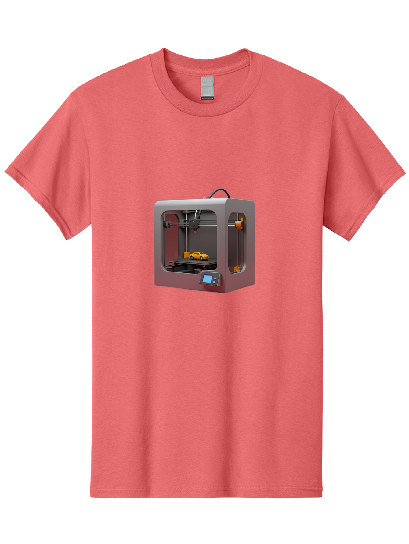 3D-Printer-24 Men'S Graphic Tee, 100% Cotton, Comfortable Casual Summer Wear, Machine Washable, 3D Printing Technology, Additive Manufacturing, 3D Printed Car Model, Futuristic Design, Digital Fabrication, Rapid Prototyping, 3D Modeling, Baa018 7