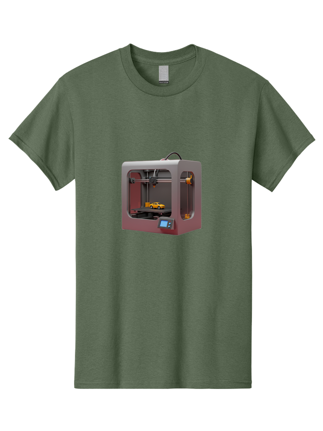 3D-Printer-24 Men'S Graphic Tee, 100% Cotton, Comfortable Casual Summer Wear, Machine Washable, 3D Printing Technology, Additive Manufacturing, 3D Printed Car Model, Futuristic Design, Digital Fabrication, Rapid Prototyping, 3D Modeling, Baa018 3