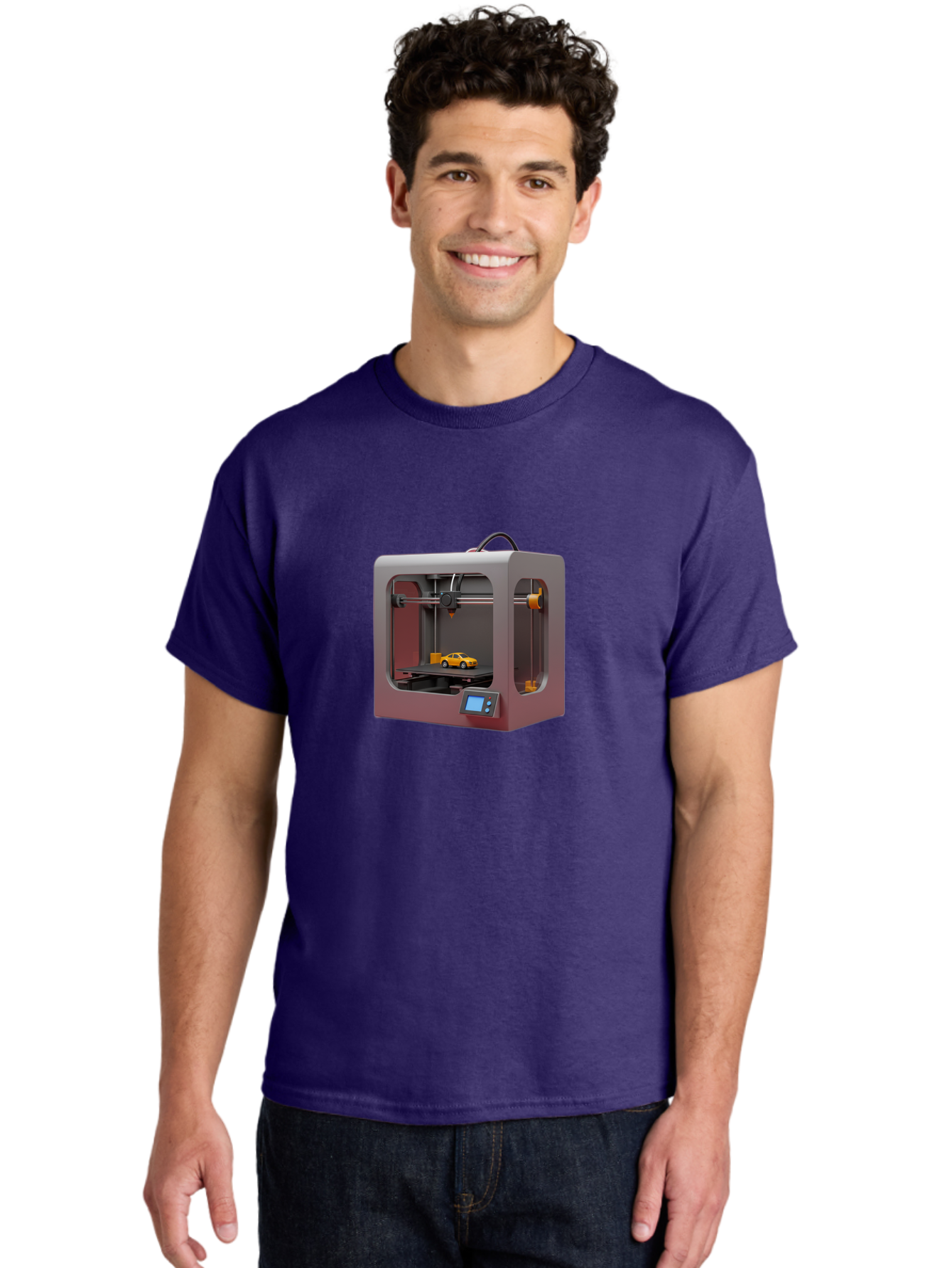 3D-Printer-24 Men'S Graphic Tee, 100% Cotton, Comfortable Casual Summer Wear, Machine Washable, 3D Printing Technology, Additive Manufacturing, 3D Printed Car Model, Futuristic Design, Digital Fabrication, Rapid Prototyping, 3D Modeling, Baa018 26