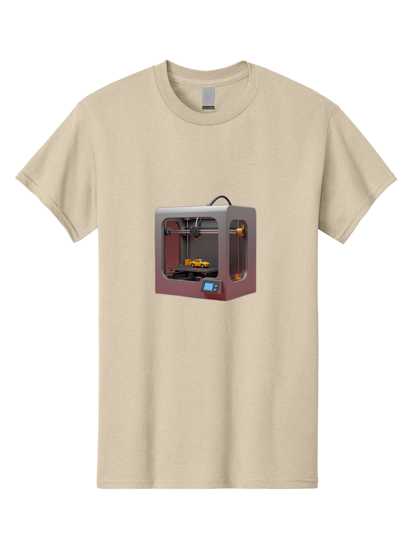 3D-Printer-24 Men'S Graphic Tee, 100% Cotton, Comfortable Casual Summer Wear, Machine Washable, 3D Printing Technology, Additive Manufacturing, 3D Printed Car Model, Futuristic Design, Digital Fabrication, Rapid Prototyping, 3D Modeling, Baa018 17