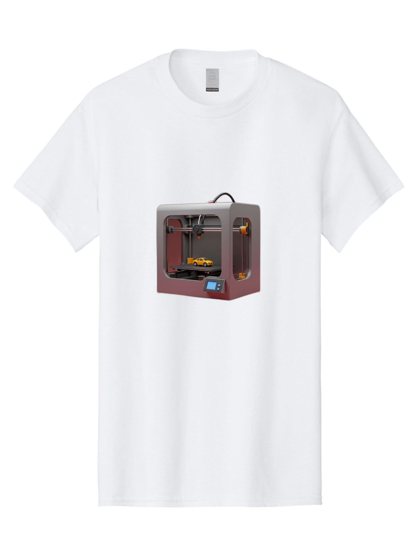 3D-Printer-24 Men'S Graphic Tee, 100% Cotton, Comfortable Casual Summer Wear, Machine Washable, 3D Printing Technology, Additive Manufacturing, 3D Printed Car Model, Futuristic Design, Digital Fabrication, Rapid Prototyping, 3D Modeling, Baa018 11