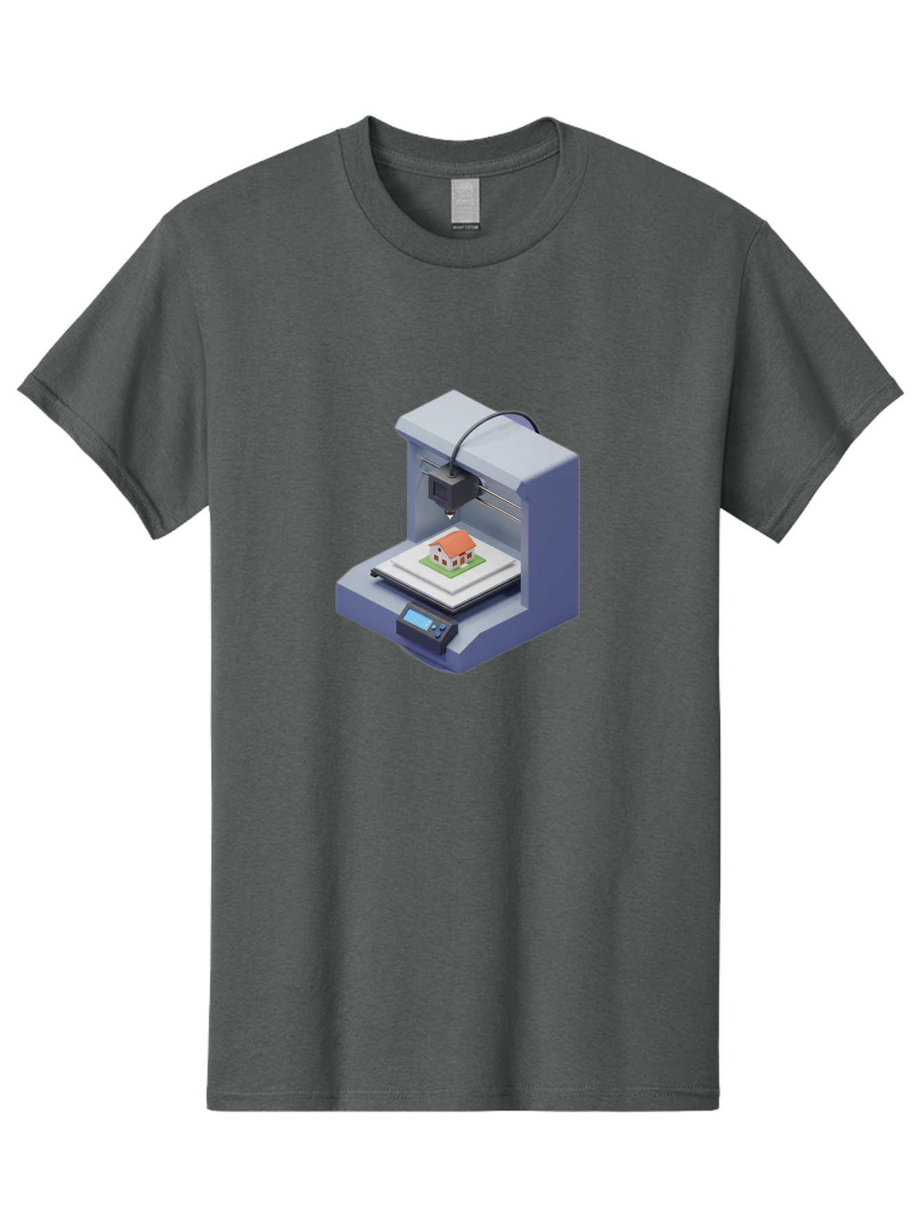 3D-Printer-25 Men'S Graphic Tee, 100% Cotton, Comfortable Casual Summer Wear, Machine Washable, 3D Printing Technology, House Model, Additive Manufacturing, Digital Fabrication, Rapid Prototyping, Modern Architecture, Futuristic Design, Baa019 3