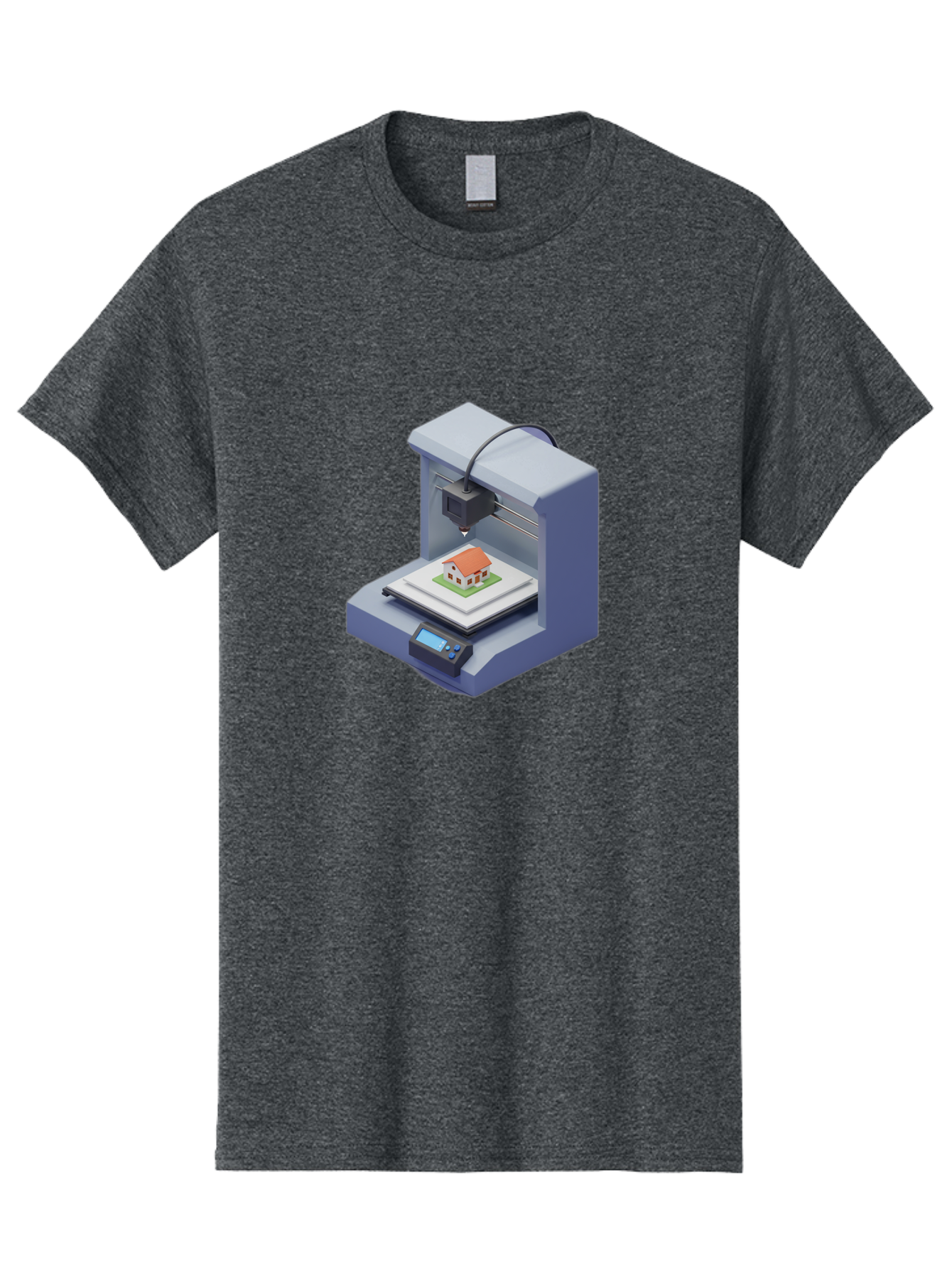 3D-Printer-25 Men'S Graphic Tee, 100% Cotton, Comfortable Casual Summer Wear, Machine Washable, 3D Printing Technology, House Model, Additive Manufacturing, Digital Fabrication, Rapid Prototyping, Modern Architecture, Futuristic Design, Baa019 21