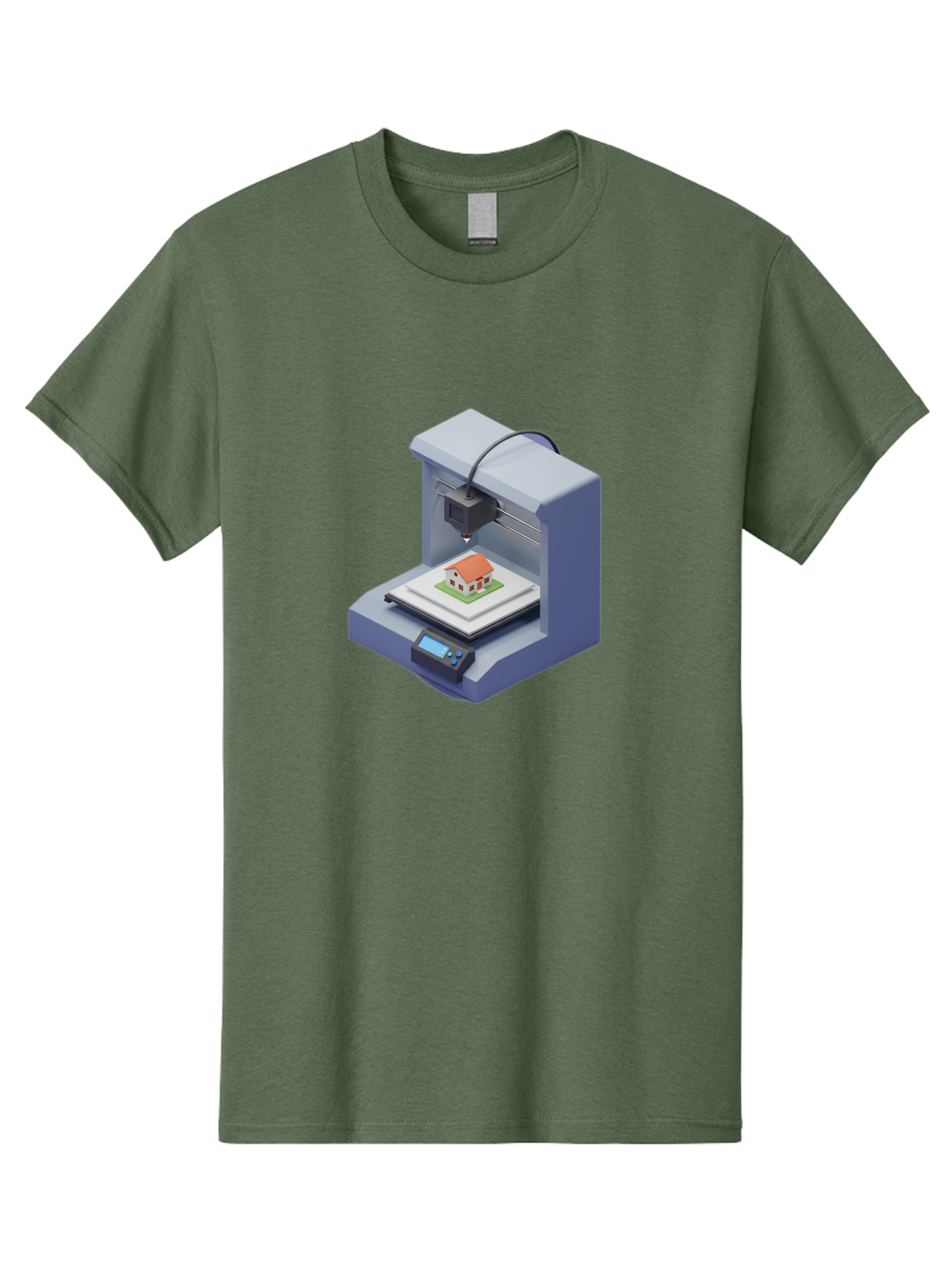 3D-Printer-25 Men'S Graphic Tee, 100% Cotton, Comfortable Casual Summer Wear, Machine Washable, 3D Printing Technology, House Model, Additive Manufacturing, Digital Fabrication, Rapid Prototyping, Modern Architecture, Futuristic Design, Baa019 11