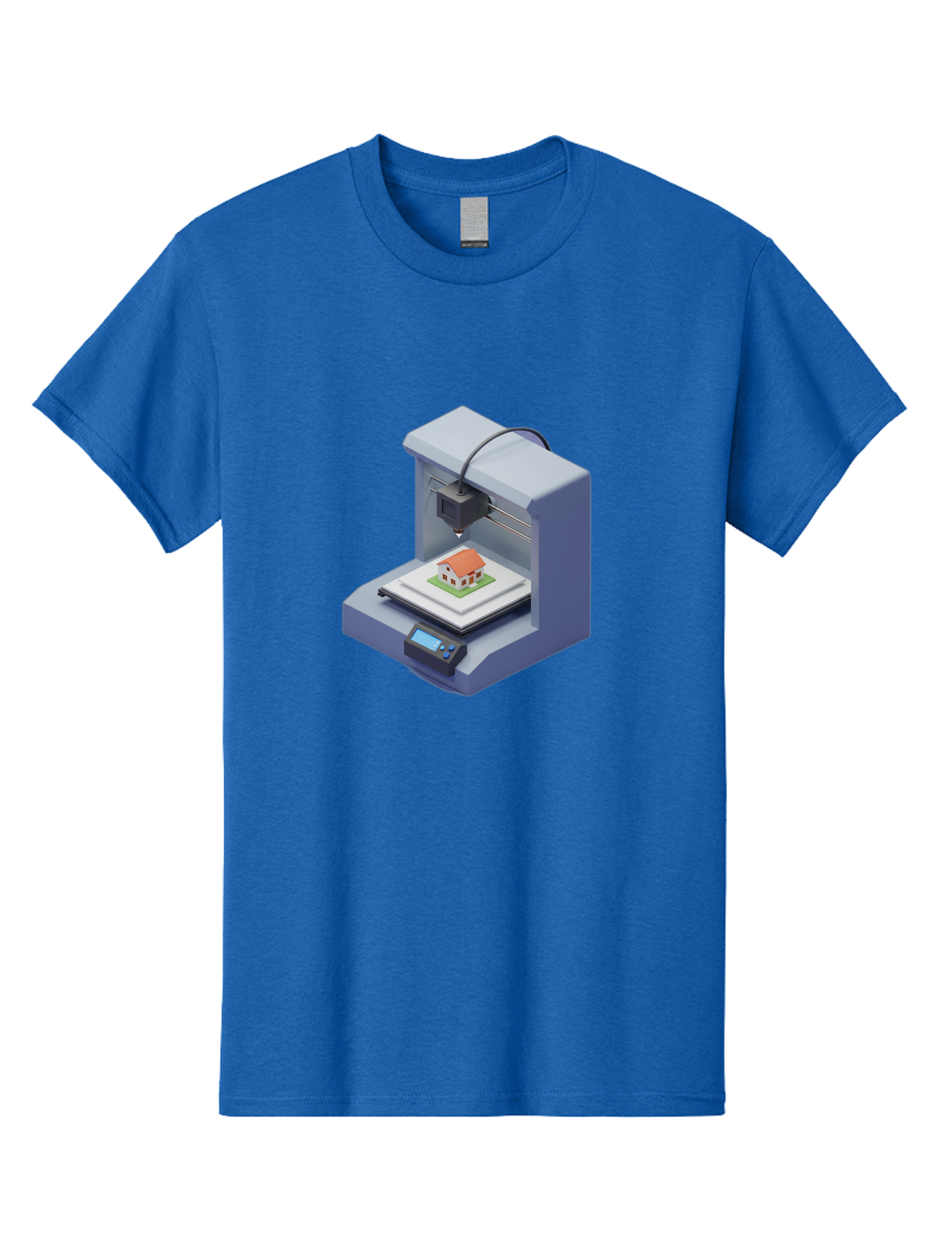 3D-Printer-25 Men'S Graphic Tee, 100% Cotton, Comfortable Casual Summer Wear, Machine Washable, 3D Printing Technology, House Model, Additive Manufacturing, Digital Fabrication, Rapid Prototyping, Modern Architecture, Futuristic Design, Baa019 19