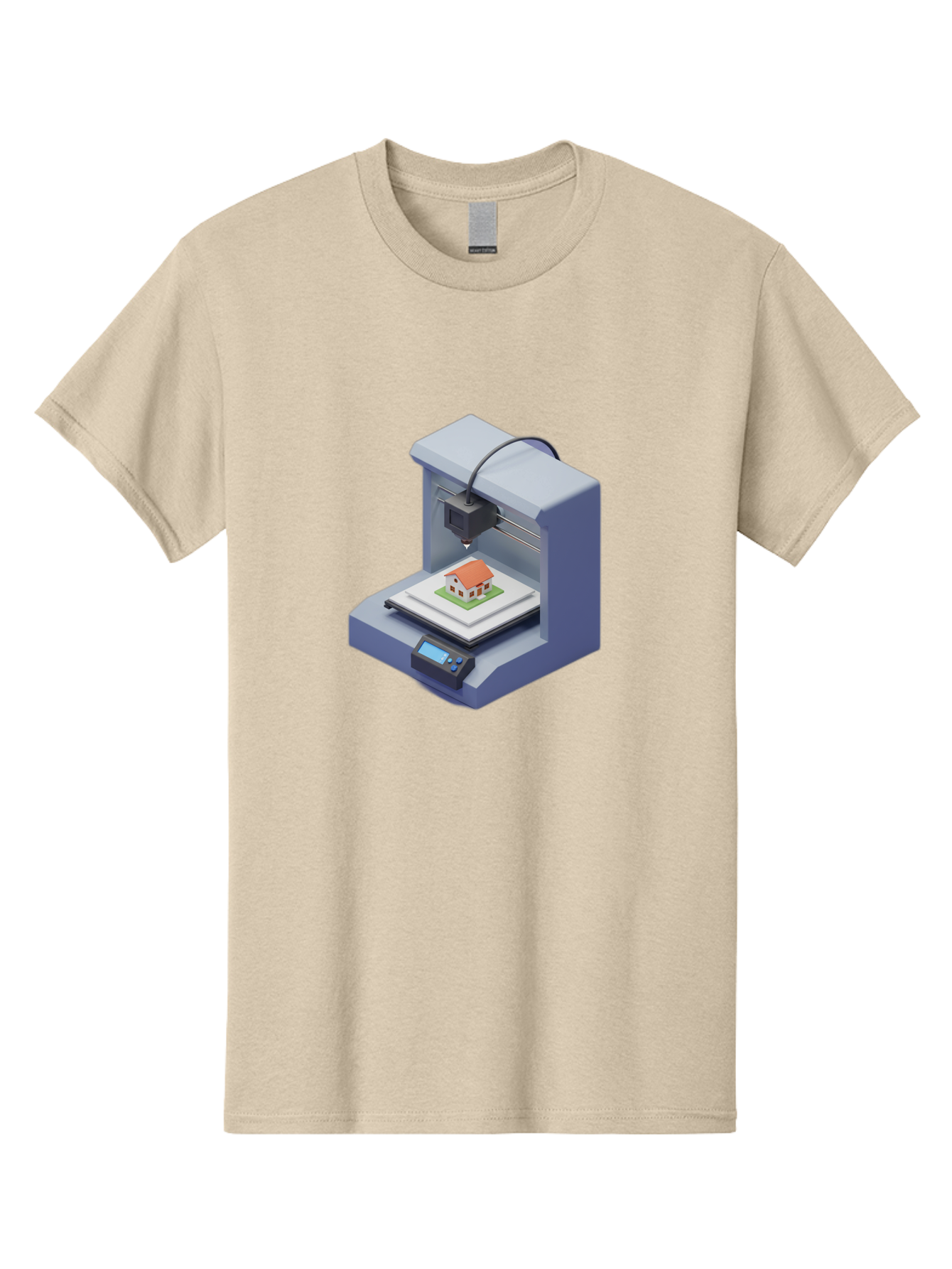 3D-Printer-25 Men'S Graphic Tee, 100% Cotton, Comfortable Casual Summer Wear, Machine Washable, 3D Printing Technology, House Model, Additive Manufacturing, Digital Fabrication, Rapid Prototyping, Modern Architecture, Futuristic Design, Baa019 27