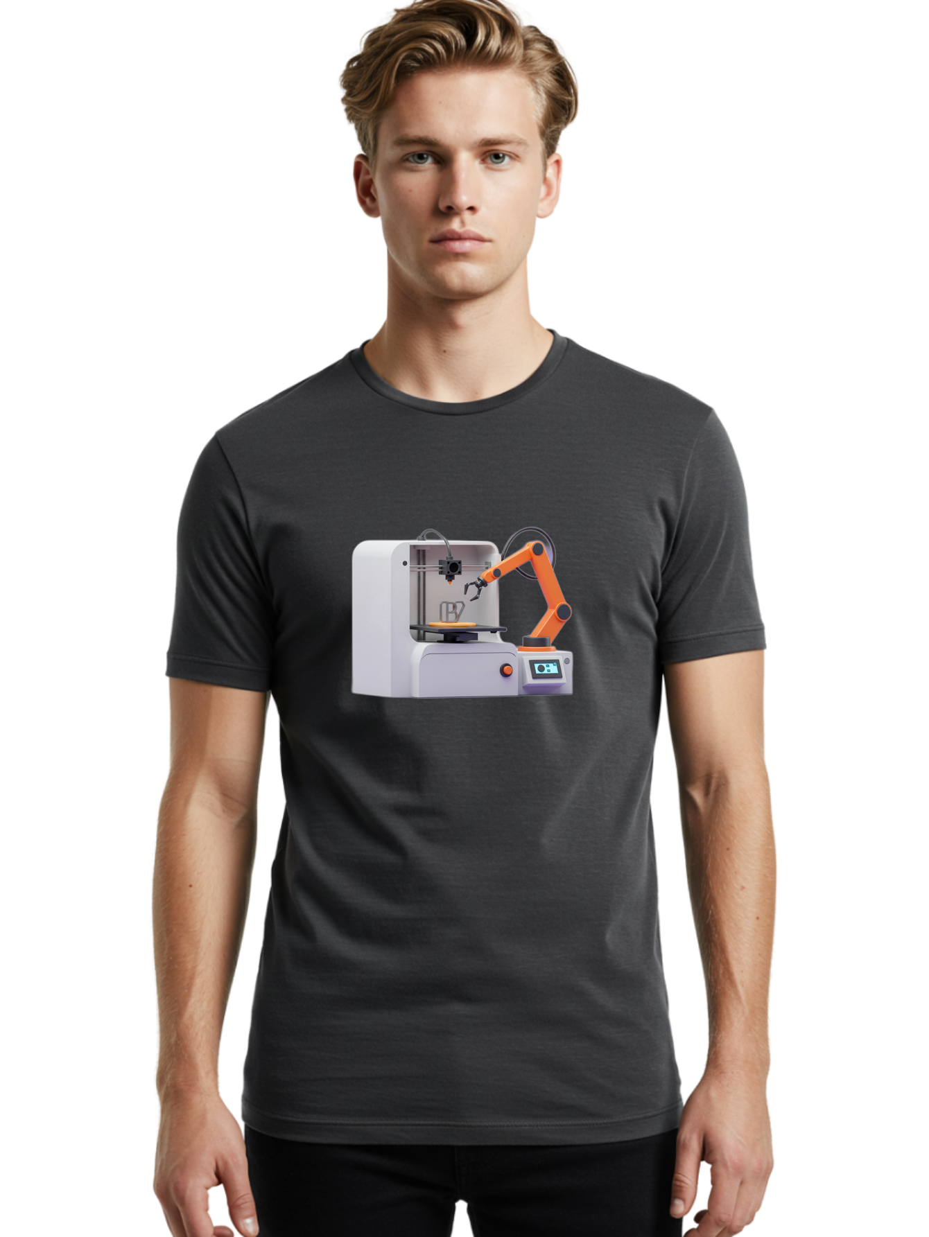 3D-Printer-28 Men'S Graphic Tee, 100% Cotton, Comfortable Casual Summer Wear, Machine Washable, 3D Printing Technology, Robotic Arm, Precision Engineering, Additive Manufacturing, Digital Fabrication, Prototype Development, 3D Modeling Baa022 18