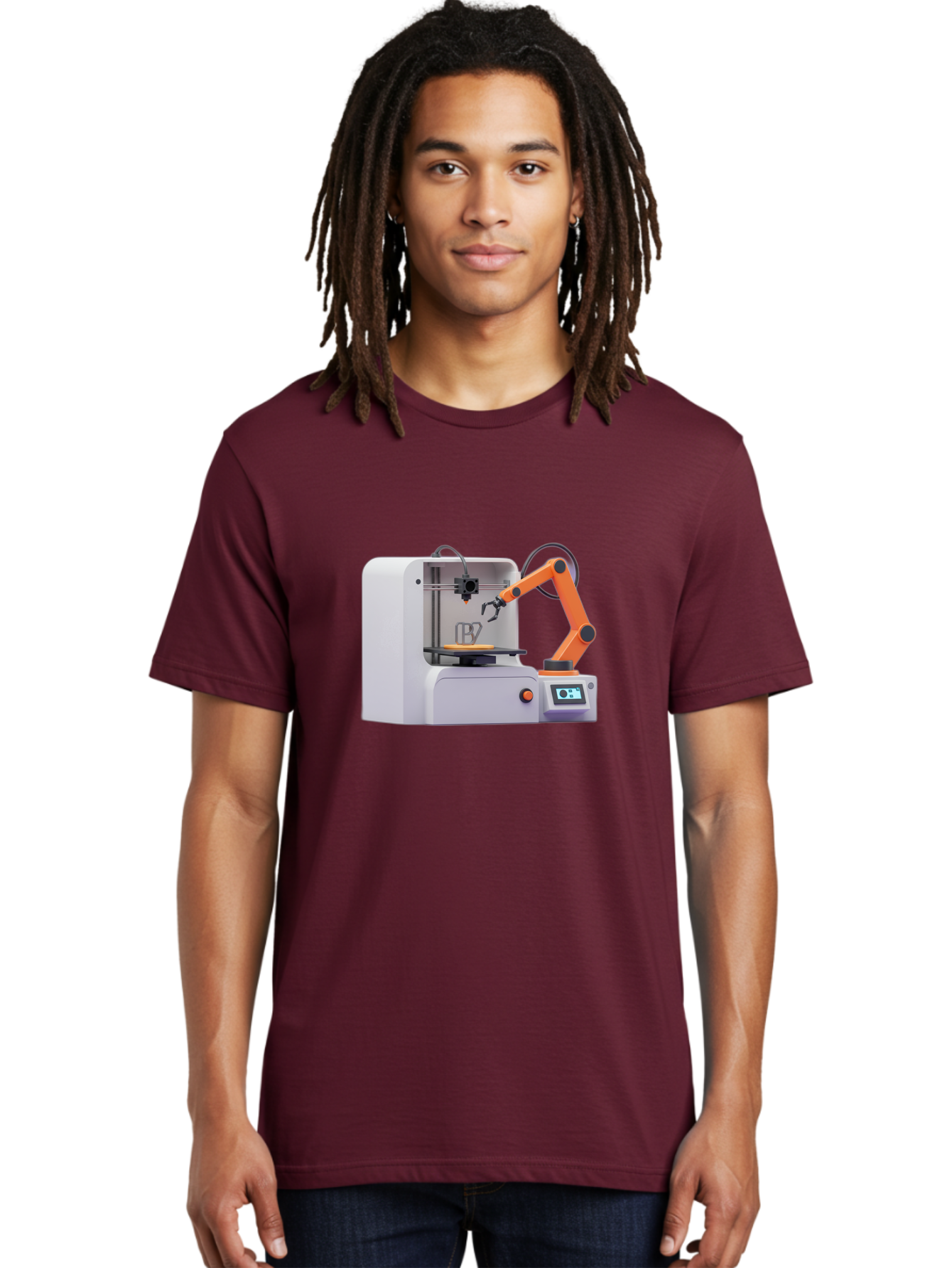 3D-Printer-28 Men'S Graphic Tee, 100% Cotton, Comfortable Casual Summer Wear, Machine Washable, 3D Printing Technology, Robotic Arm, Precision Engineering, Additive Manufacturing, Digital Fabrication, Prototype Development, 3D Modeling Baa022 14